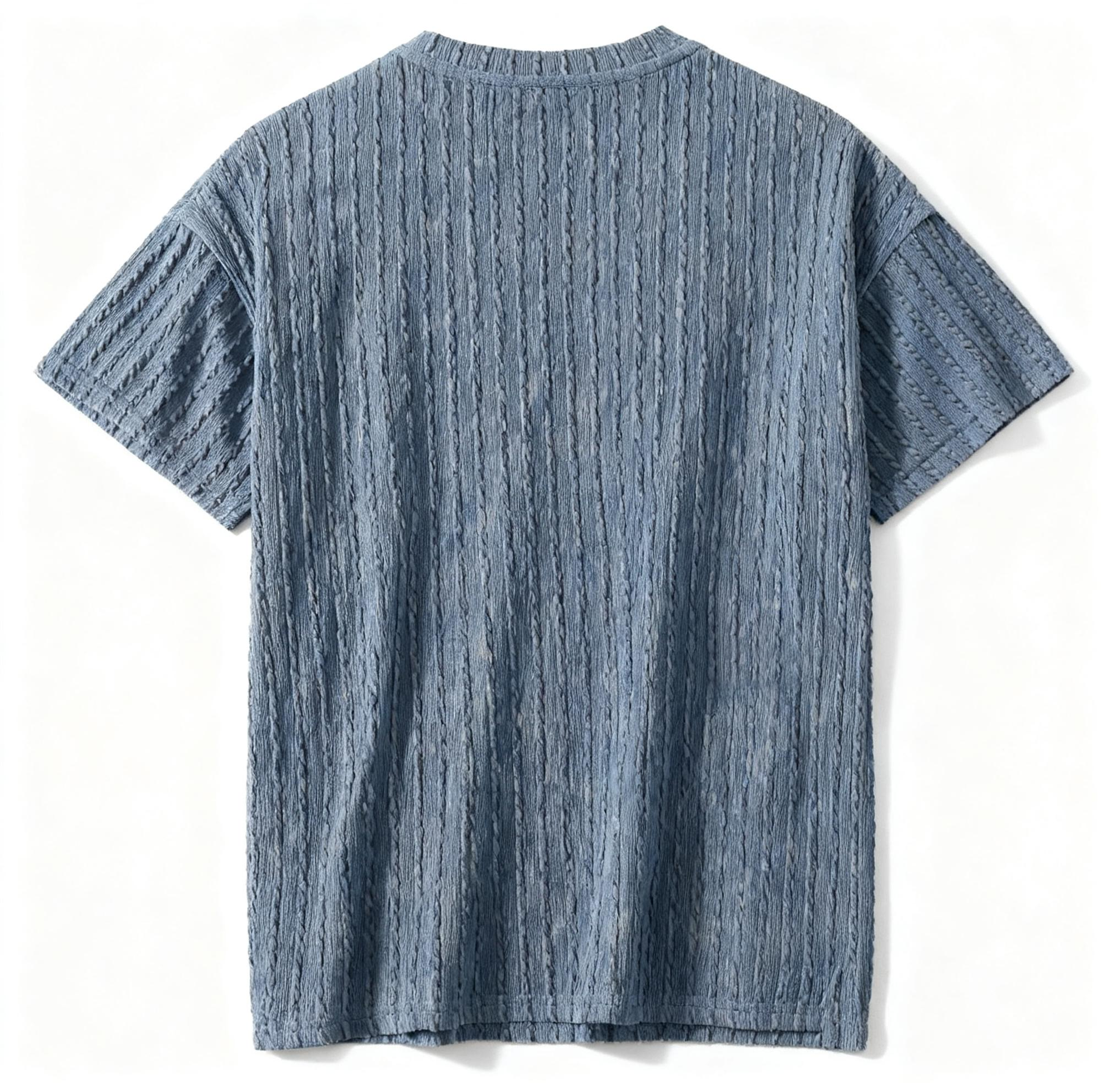 Men's Textured Oversized Short-Sleeve T-Shirt: A Fusion of Unique Knit Aesthetics, Comfort, and Versatile Style for Daily Wear