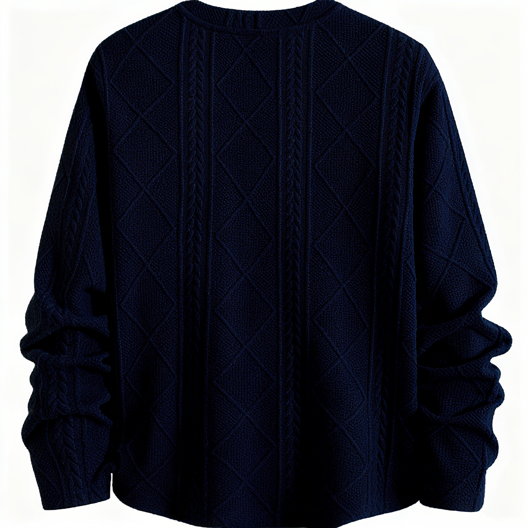 Navy Cable-Knit Textured Sweater: Timeless Craftsmanship & Effortless Style