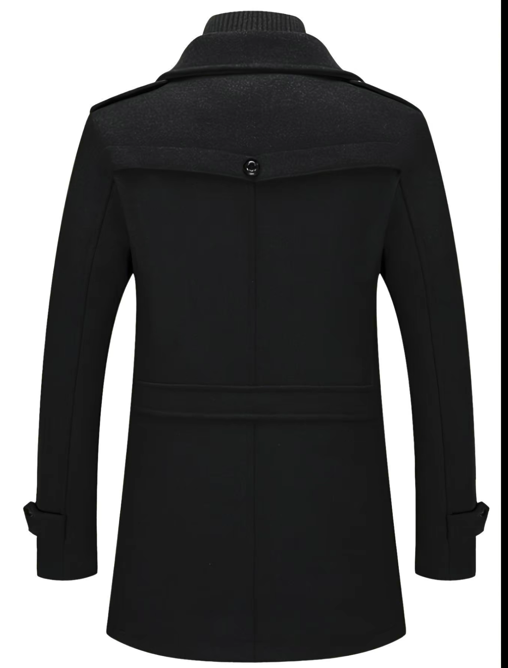 Black Wool-Blend Trench Coat: Timeless Elegance & Winter-Ready Warmth