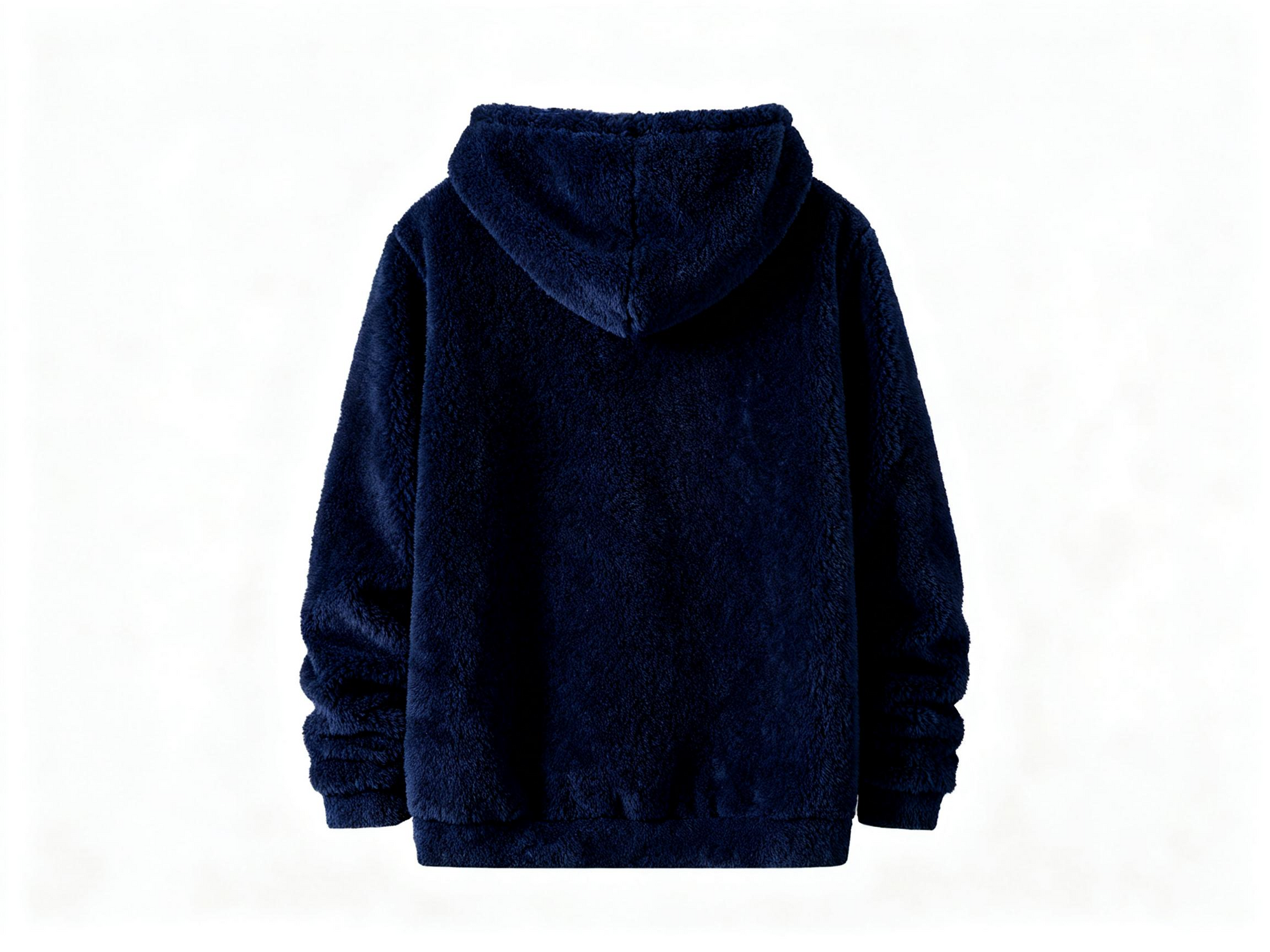 Men's Navy Fleece Hoodie - Ultra-Soft Plush Hooded Sweatshirt for Winter Warmth & Casual Style