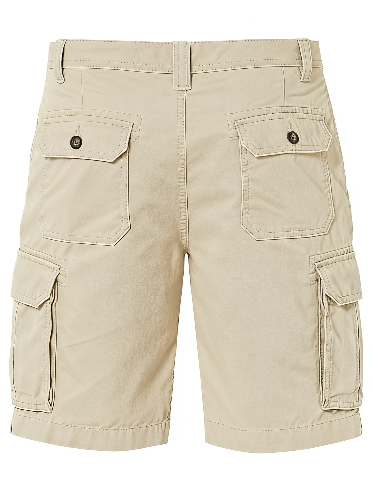 Men's Beige Cargo Shorts - Classic Casual Workwear Shorts with Multi-Pockets for Outdoor, Daily & Travel Adventures
