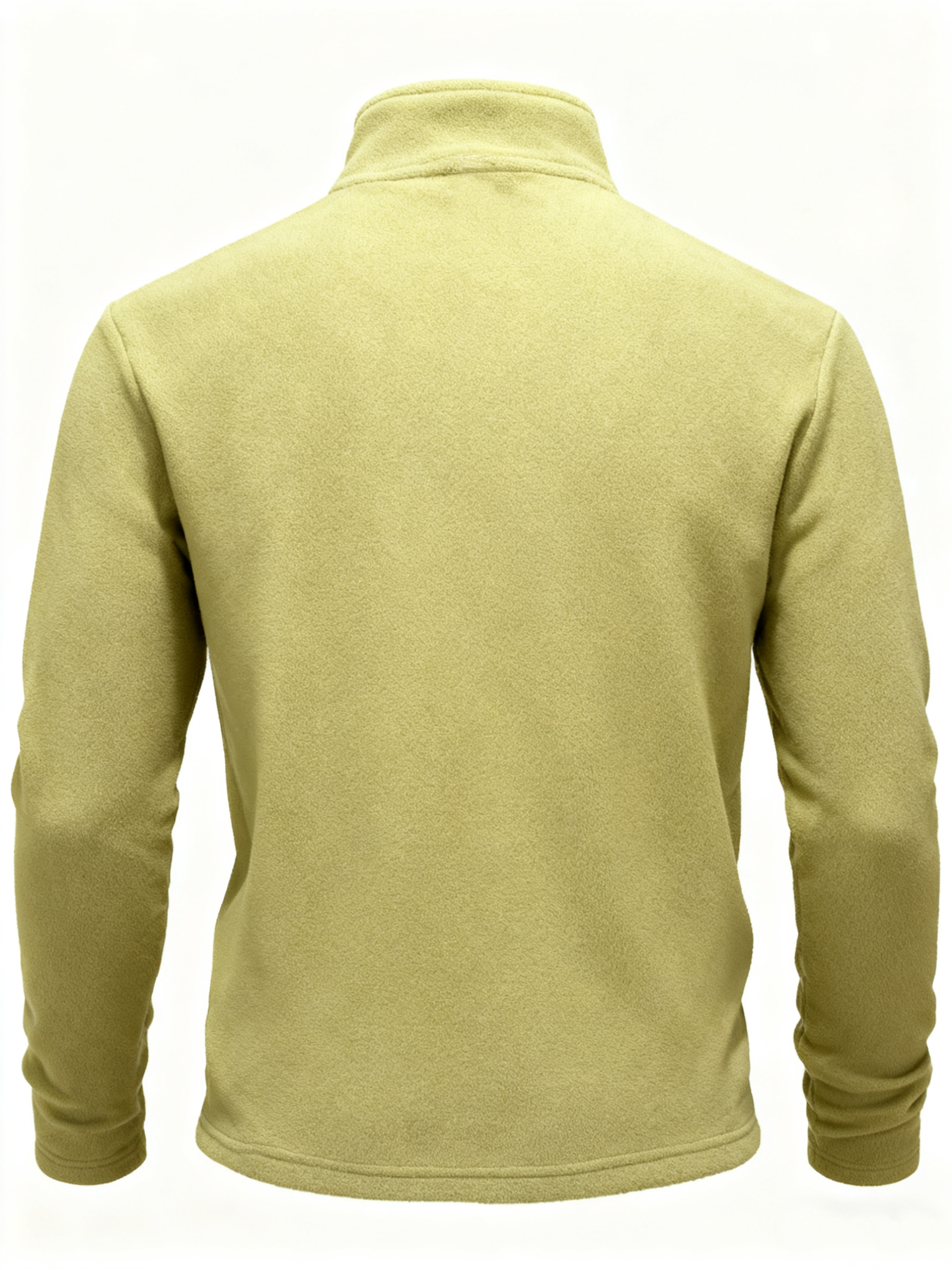 Men's Olive Green Half-Zip Pullover - Business Casual Fleece Sweater for Office, Outdoor & Smart-Casual Engagements