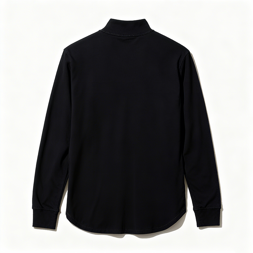 100% Cotton Mock Neck Long Sleeve Tee: Sleek Style Meets All-Day Comfort