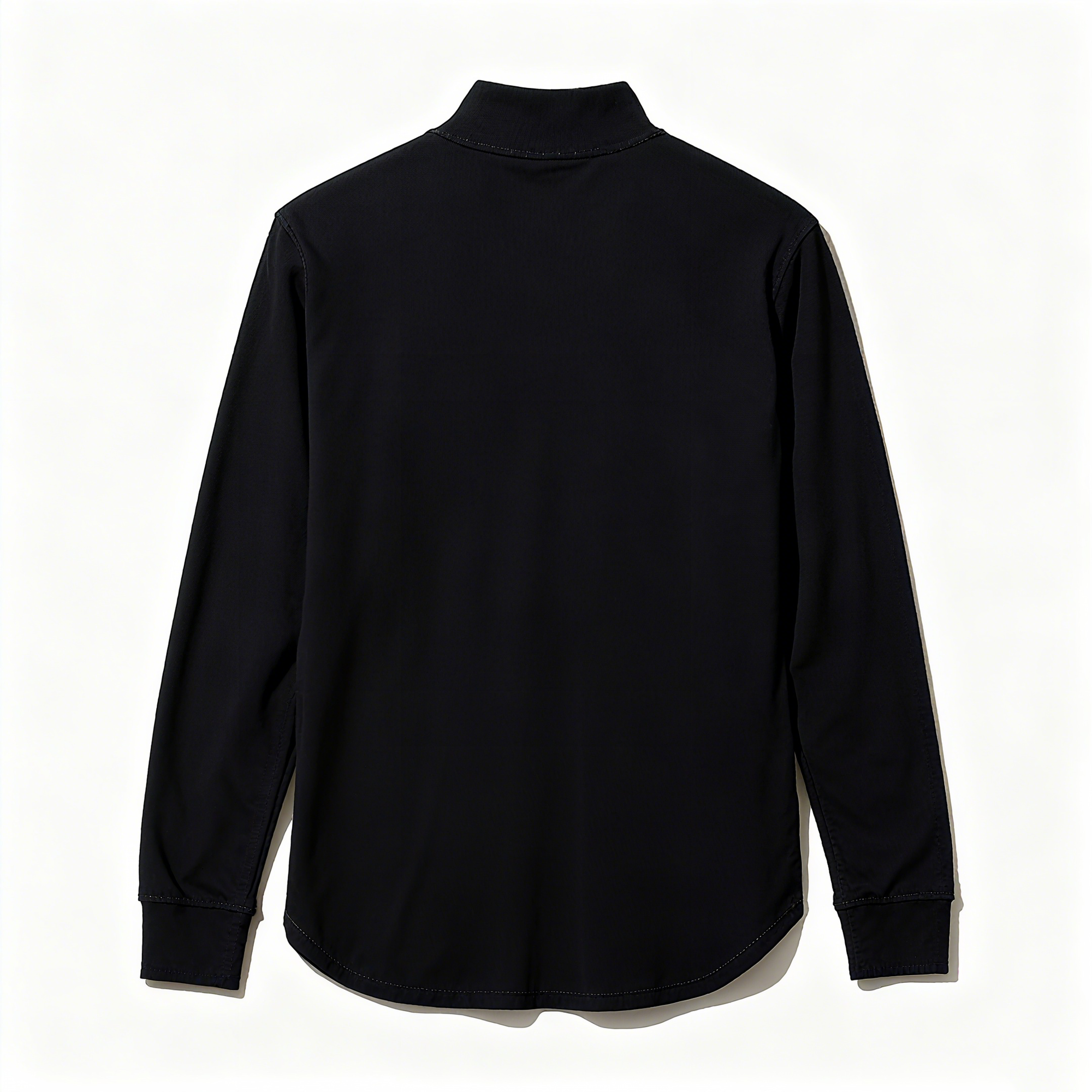 100% Cotton Mock Neck Long Sleeve Tee: Sleek Style Meets All-Day Comfort