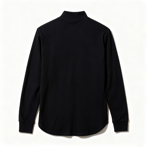 100% Cotton Mock Neck Long Sleeve Tee: Sleek Style Meets All-Day Comfort