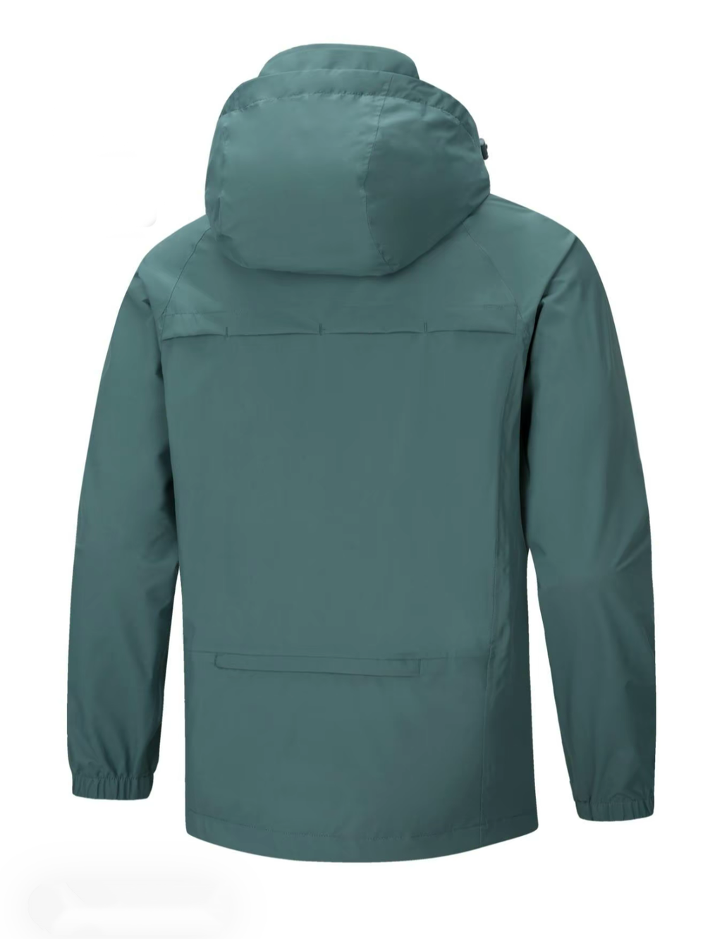 Men's Teal Waterproof Windproof Jacket - Hooded Outdoor Raincoat for Hiking, Travel & All-Weather Adventures