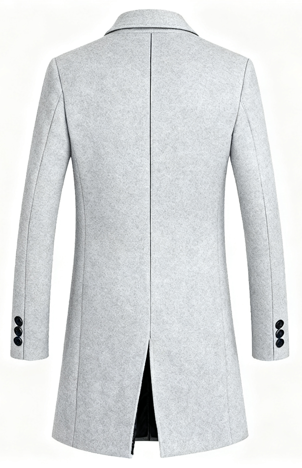 Men's Wool Blend Trench Coat - Timeless Elegance for the Modern Man