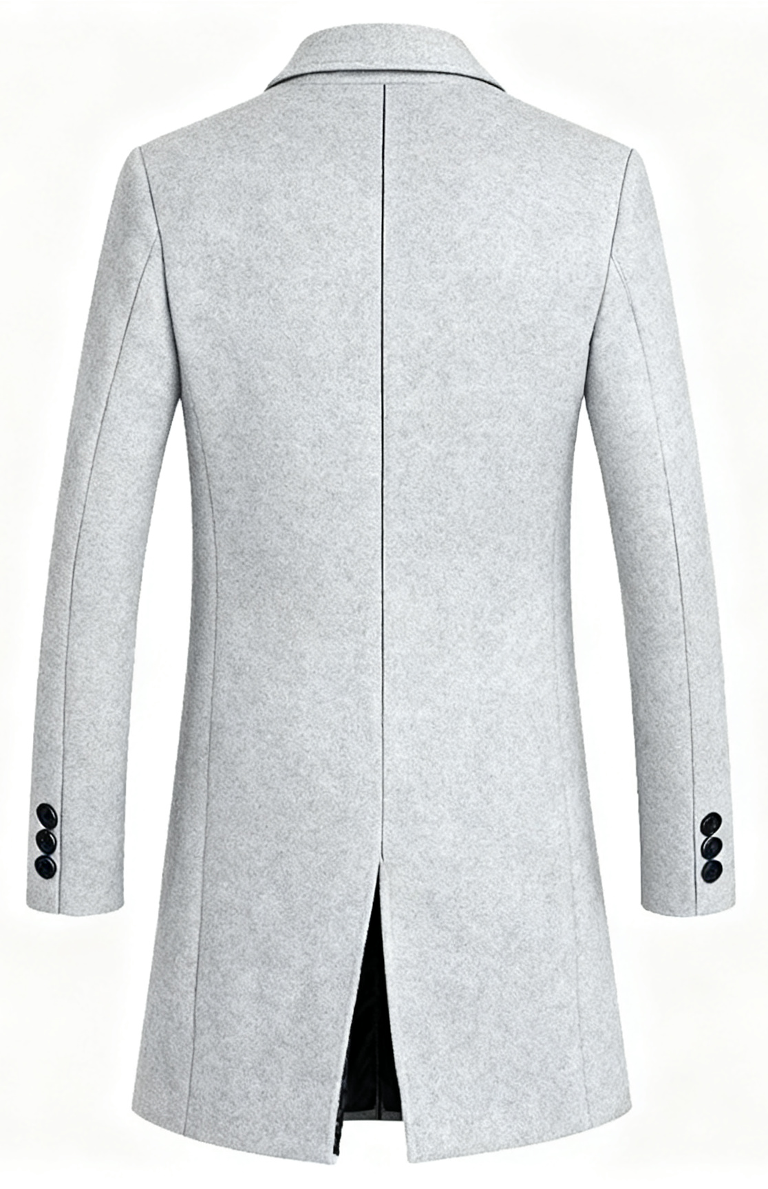 Men's Wool Blend Trench Coat - Timeless Elegance for the Modern Man