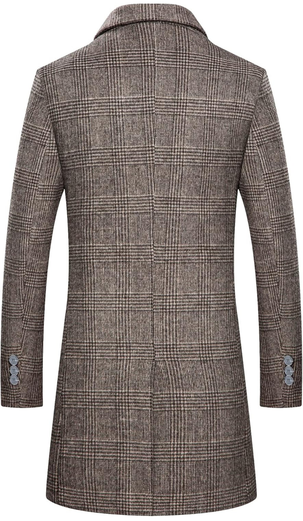 Men's Plaid Wool Blend Trench Coat – A Timeless Statement Piece with Modern Warmth for the Style-Conscious Gentleman