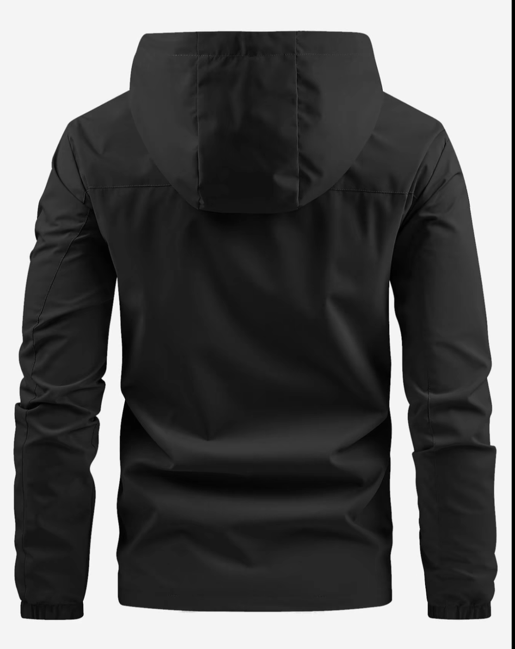 100% Polyester Black Waterproof Jacket: Ultimate All-Weather Protection with Sleek Urban Style