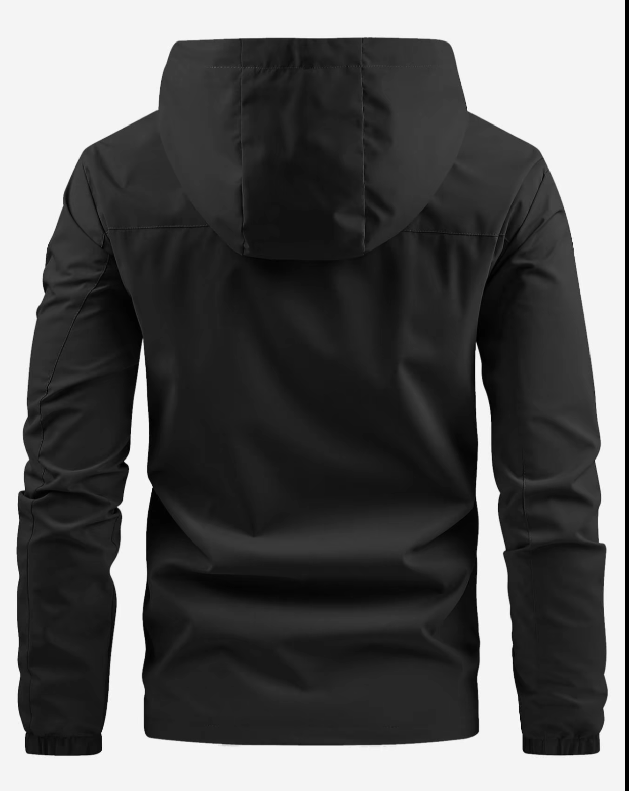 100% Polyester Black Waterproof Jacket: Ultimate All-Weather Protection with Sleek Urban Style