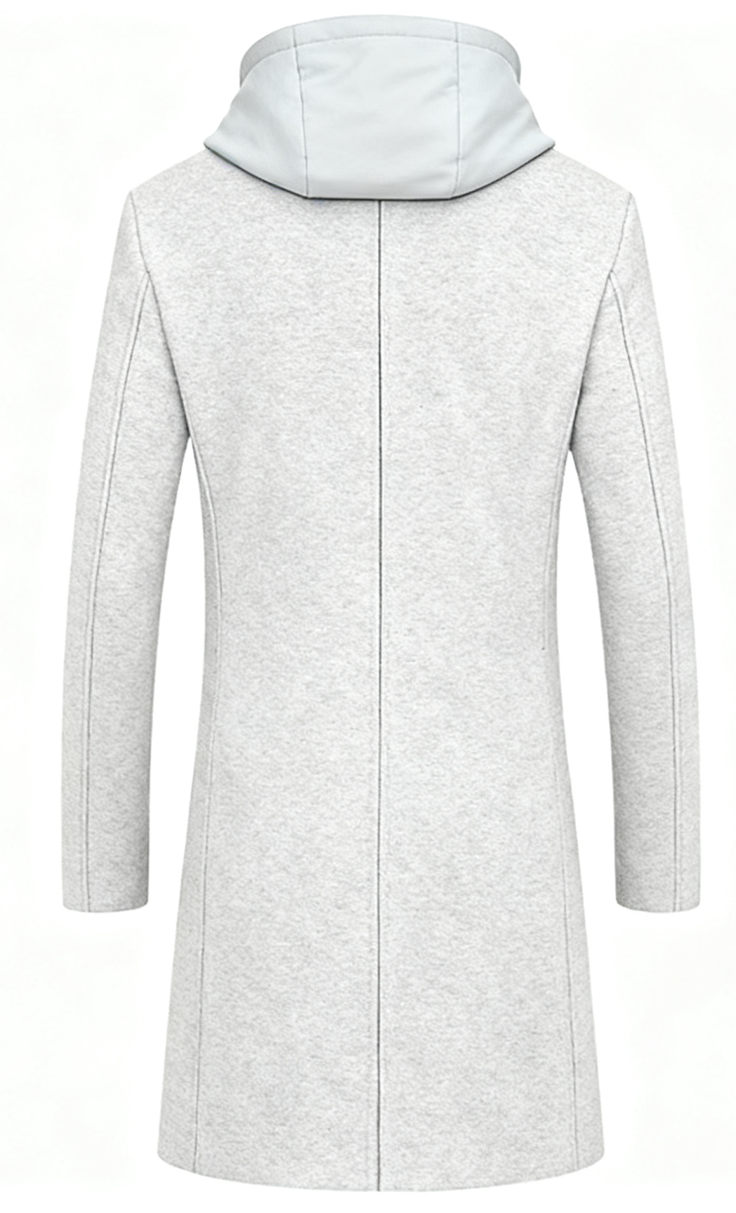 Men's Gray Wool-Blend Trench Coat with Removable Hooded Quilted Liner - 3-in-1 Winter Overcoat for Sophisticated Style & Maximum Warmth