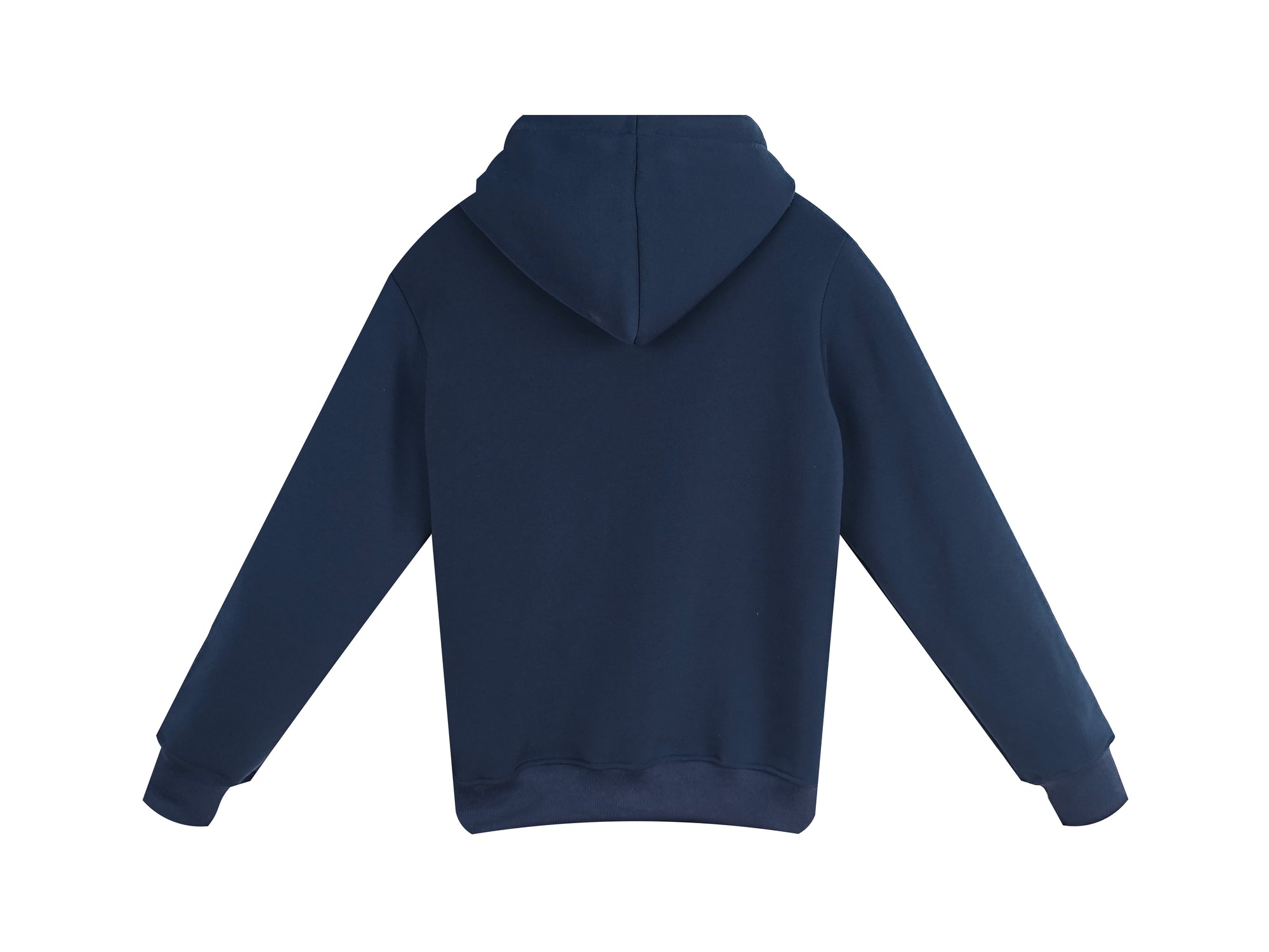 Men's Navy Blue Polyester Hoodie - Classic Pullover with Kangaroo Pocket