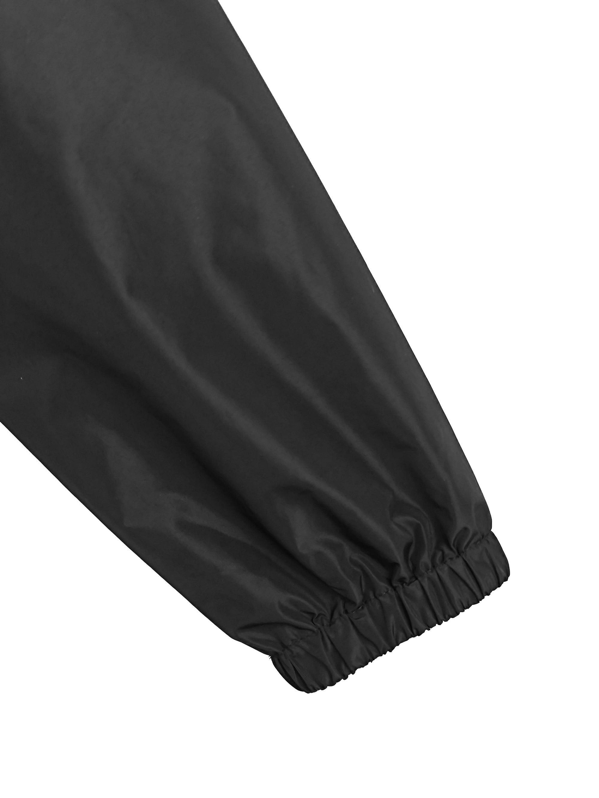 Men's Black Polyester Sauna Suit - Long - Sleeve Sweat - Inducing Workout Jacket