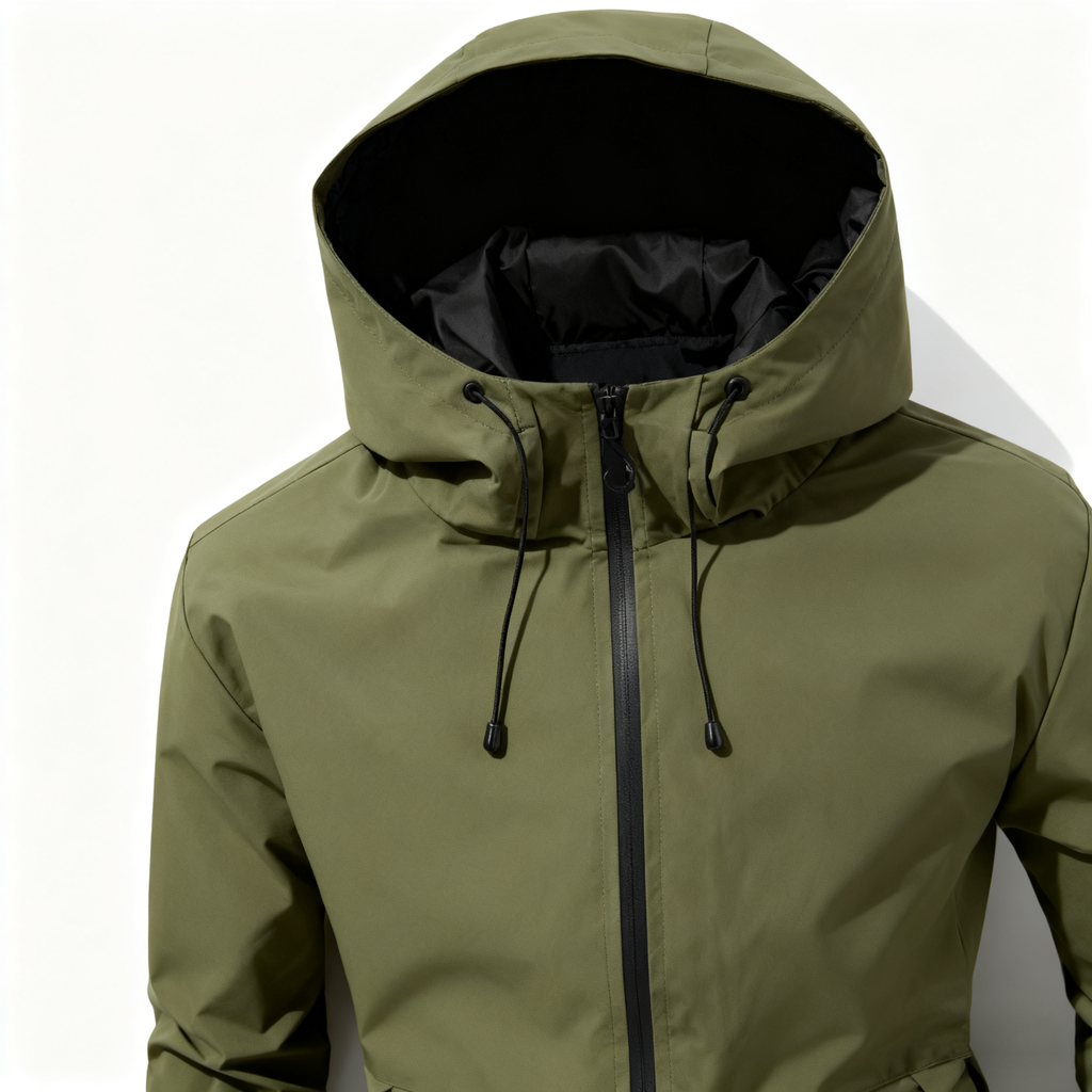 Men's 100% Polyester Waterproof Windbreaker - All-Weather Outdoor Jacket for Hiking, Travel & Daily