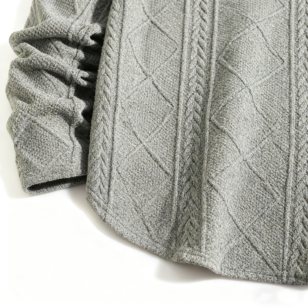 Men's Cable Knit Textured Crew Neck Sweater - Fashionable Pullover for Casual, Daily & Stylish Outings