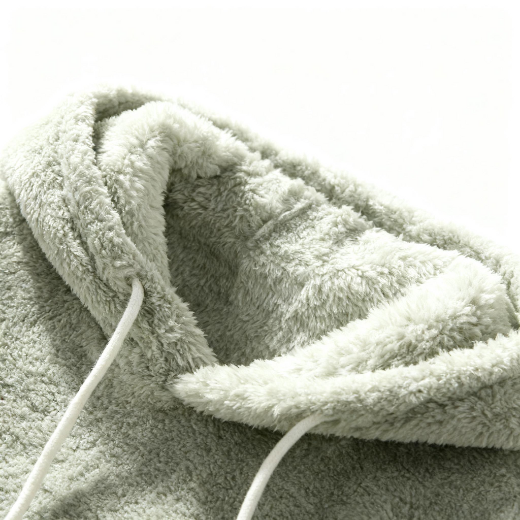 Men's Light Gray Fuzzy Hoodie - Ultimate Comfort & Cozy Style for Chilly Days