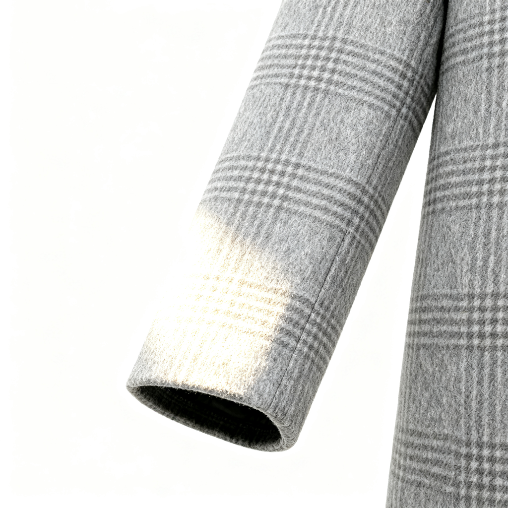 Men's Gray Plaid Wool-Blend Trench Coat with Quilted Liner - Classic Tailored Overcoat for Winter Sophistication & Warmth