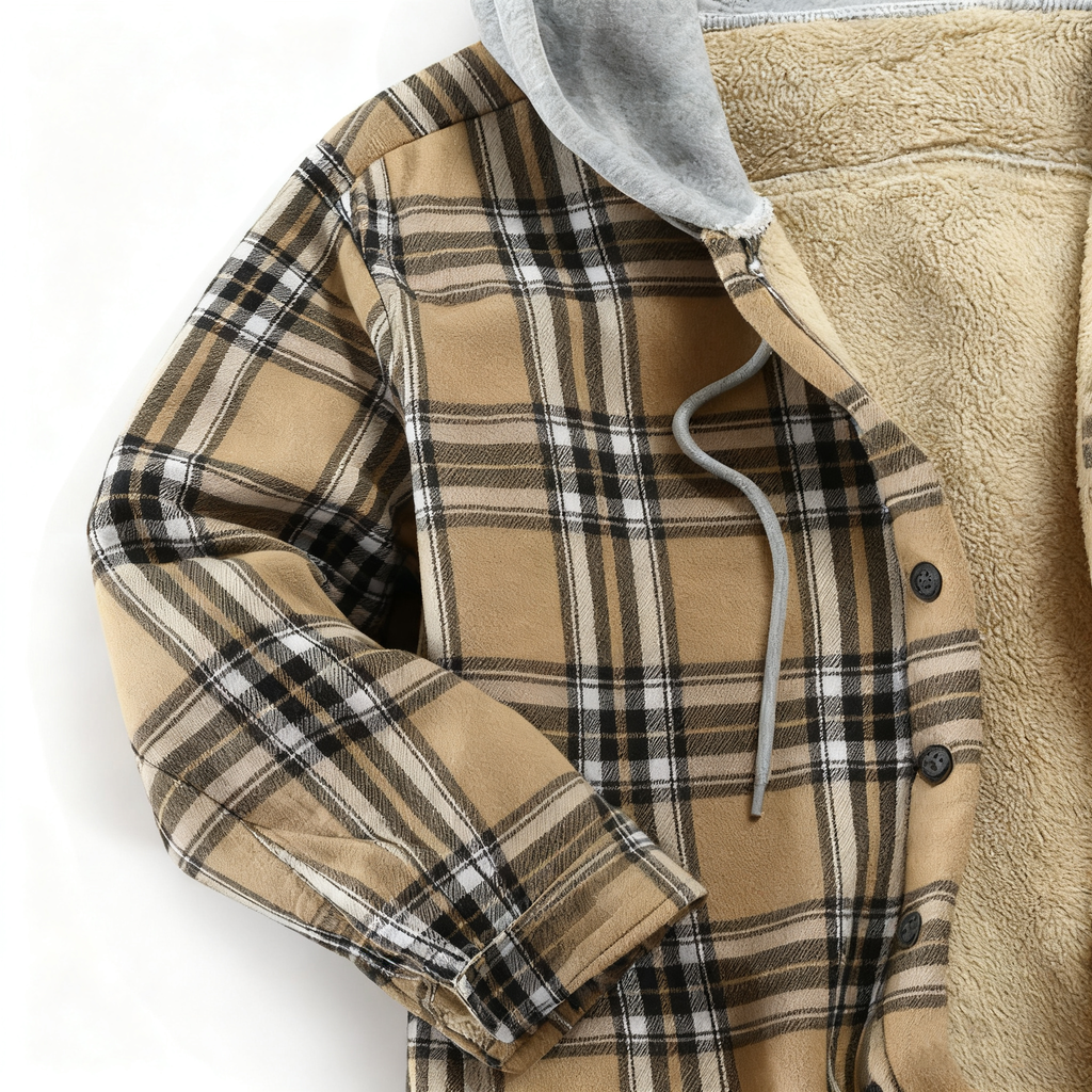 Men's Plaid Hooded Coat - Retro Aesthetics & Cozy Comfort for Effortless Casual Styling