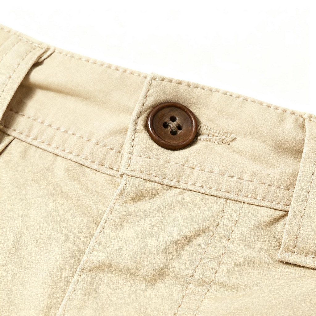 Men's Beige Cargo Shorts - Classic Casual Workwear Shorts with Multi-Pockets for Outdoor, Daily & Travel Adventures
