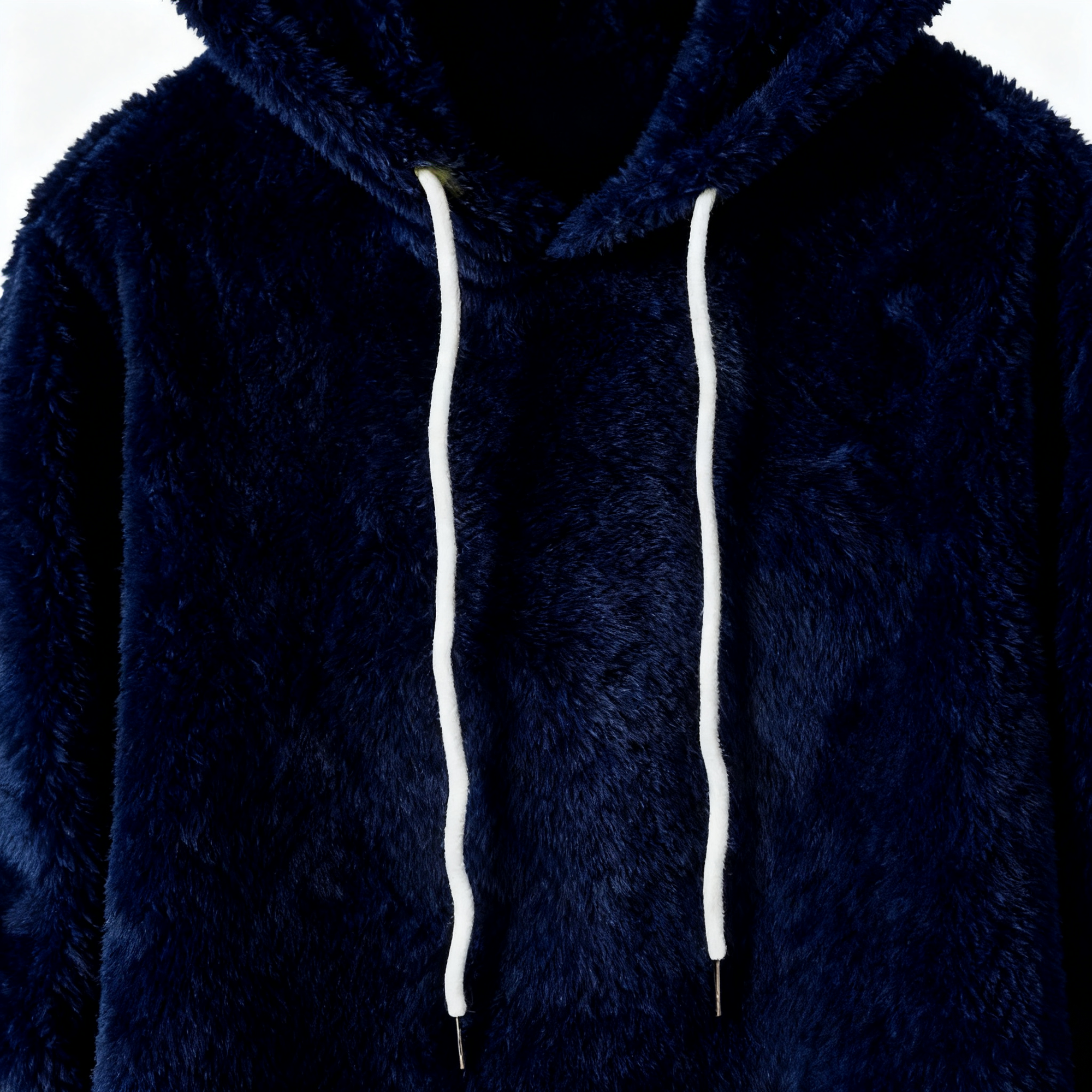 Men's Navy Fleece Hoodie - Ultra-Soft Plush Hooded Sweatshirt for Winter Warmth & Casual Style