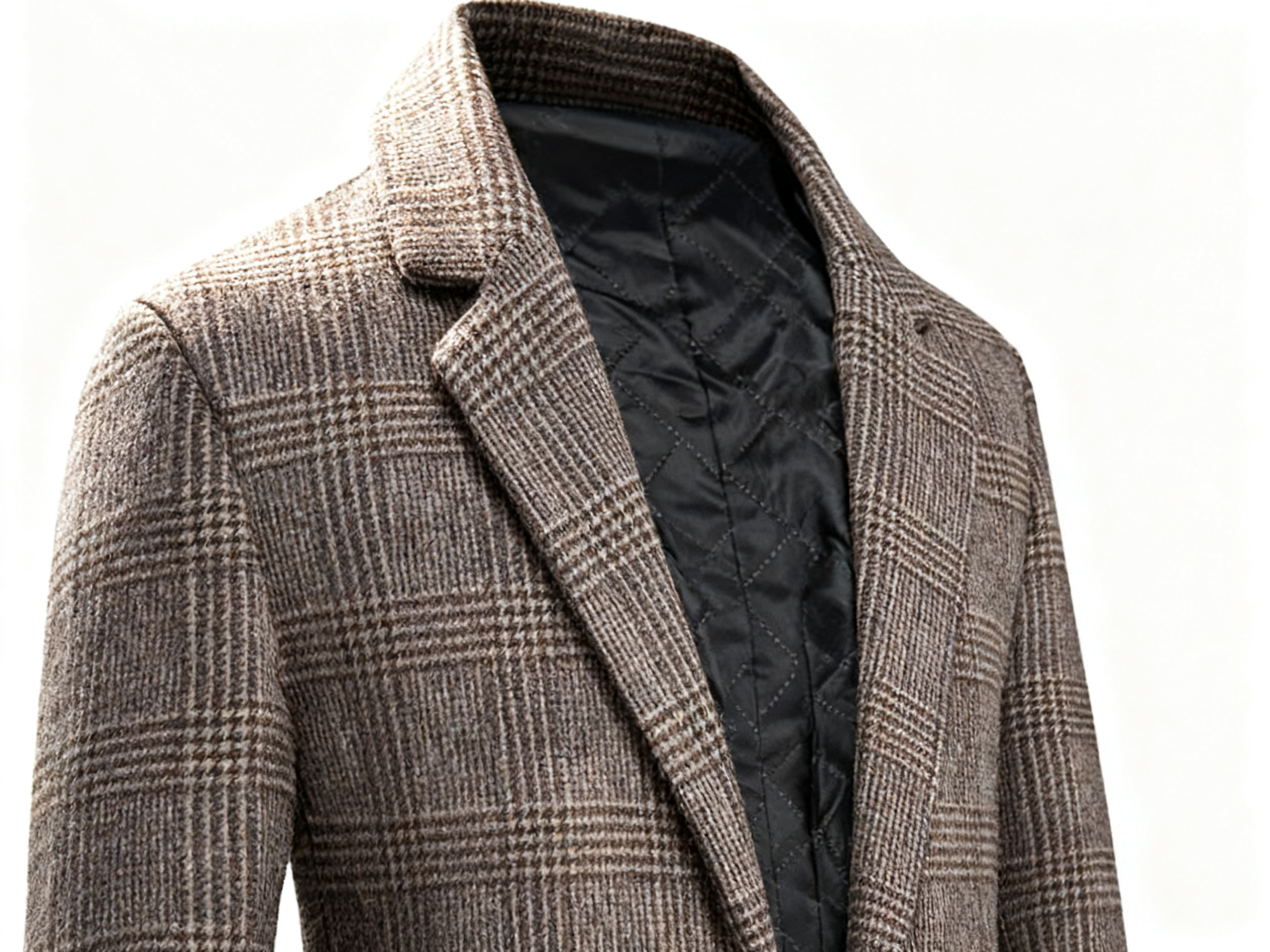 Men's Plaid Wool Blend Trench Coat – A Timeless Statement Piece with Modern Warmth for the Style-Conscious Gentleman