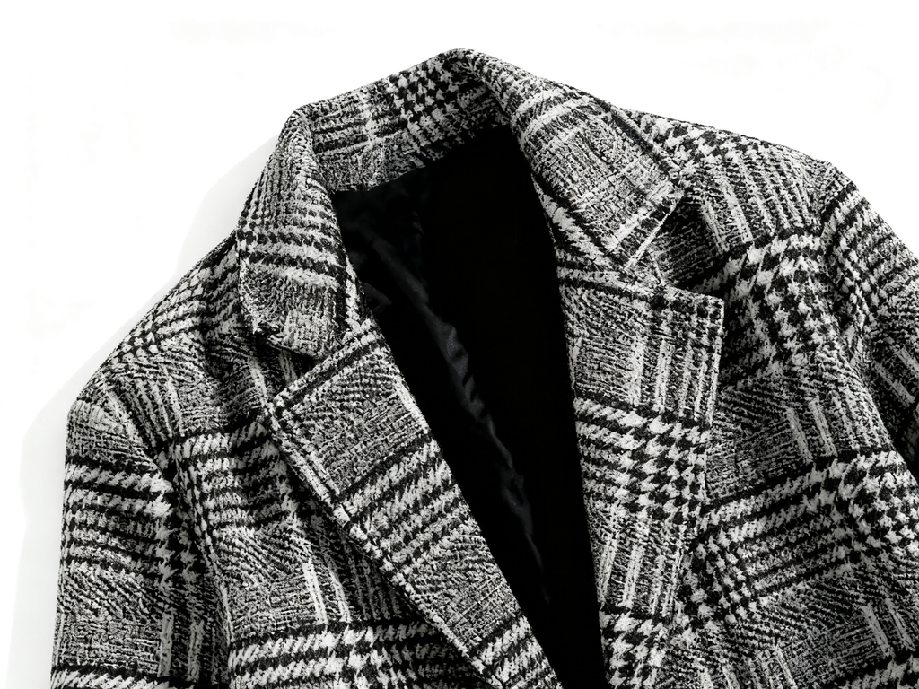 Men's Plaid Trench Coat - Timeless Sophistication & Modern Versatility for Every Occasion