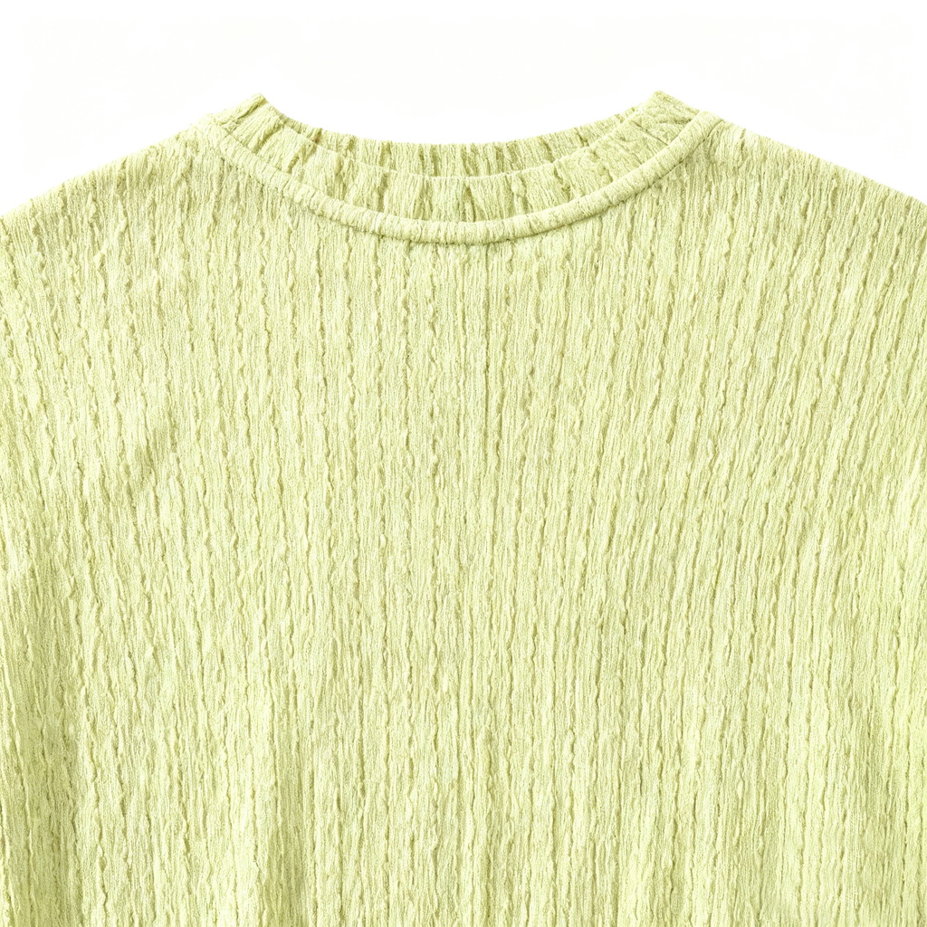 Men's Light Green Textured Knit T-Shirt - Casual Sophistication for Daily Wear & Trendy Looks