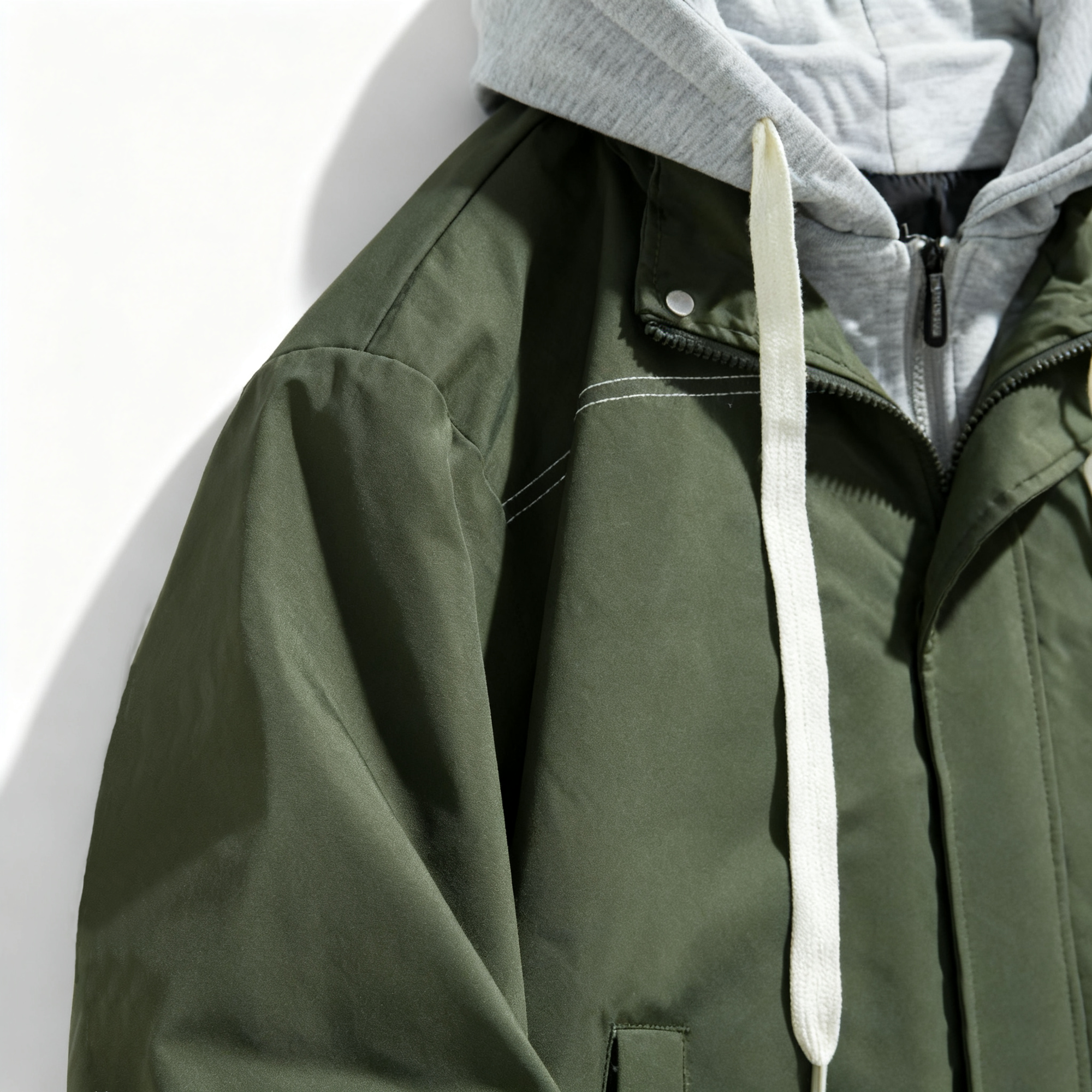 Men's Casual Faux Two-Piece Hooded Jacket: Urban Street Style & Multi-Scene Versatility for the Modern Gentleman