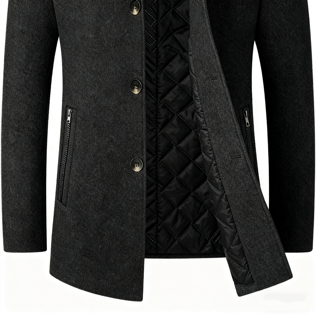 Men's Wool Blend Coat - Sophisticated Warmth for the Modern Gentleman