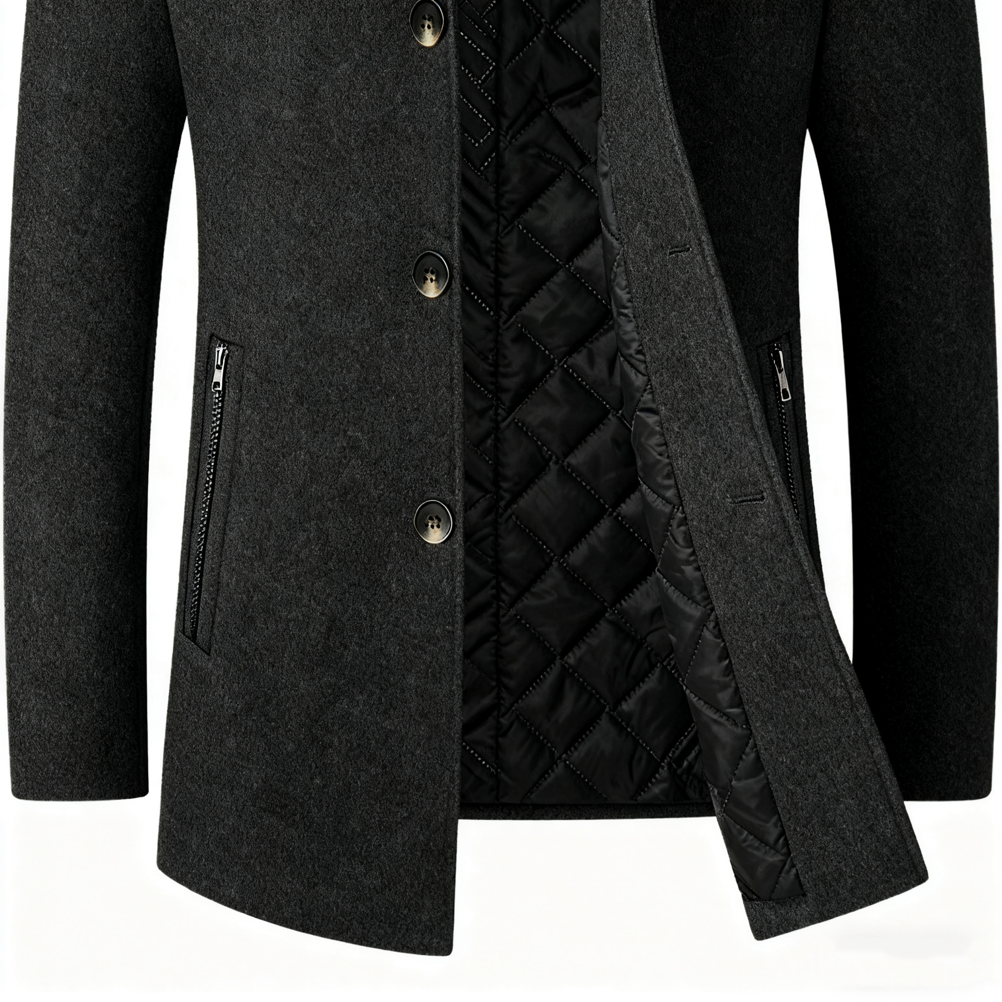 Men's Wool Blend Coat - Sophisticated Warmth for the Modern Gentleman