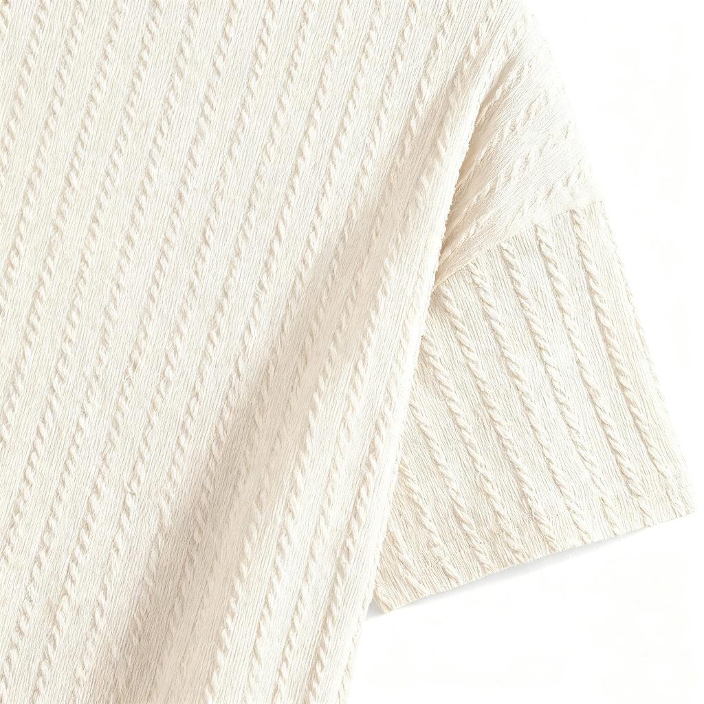 Men's Textured Knit Short-Sleeve T-Shirt: Elevated Casual Style with Timeless Comfort for Modern Men