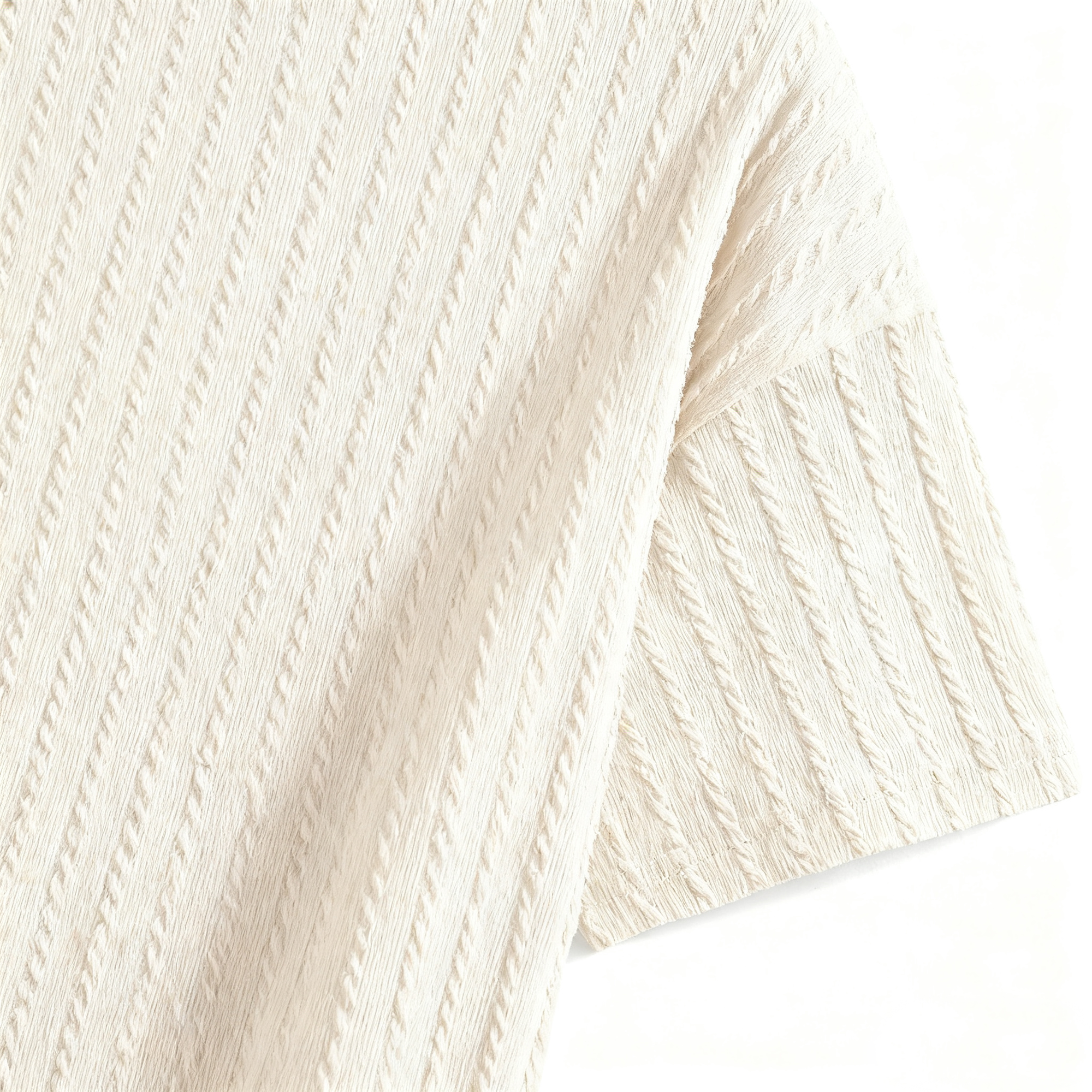 Men's Textured Knit Short-Sleeve T-Shirt: Elevated Casual Style with Timeless Comfort for Modern Men