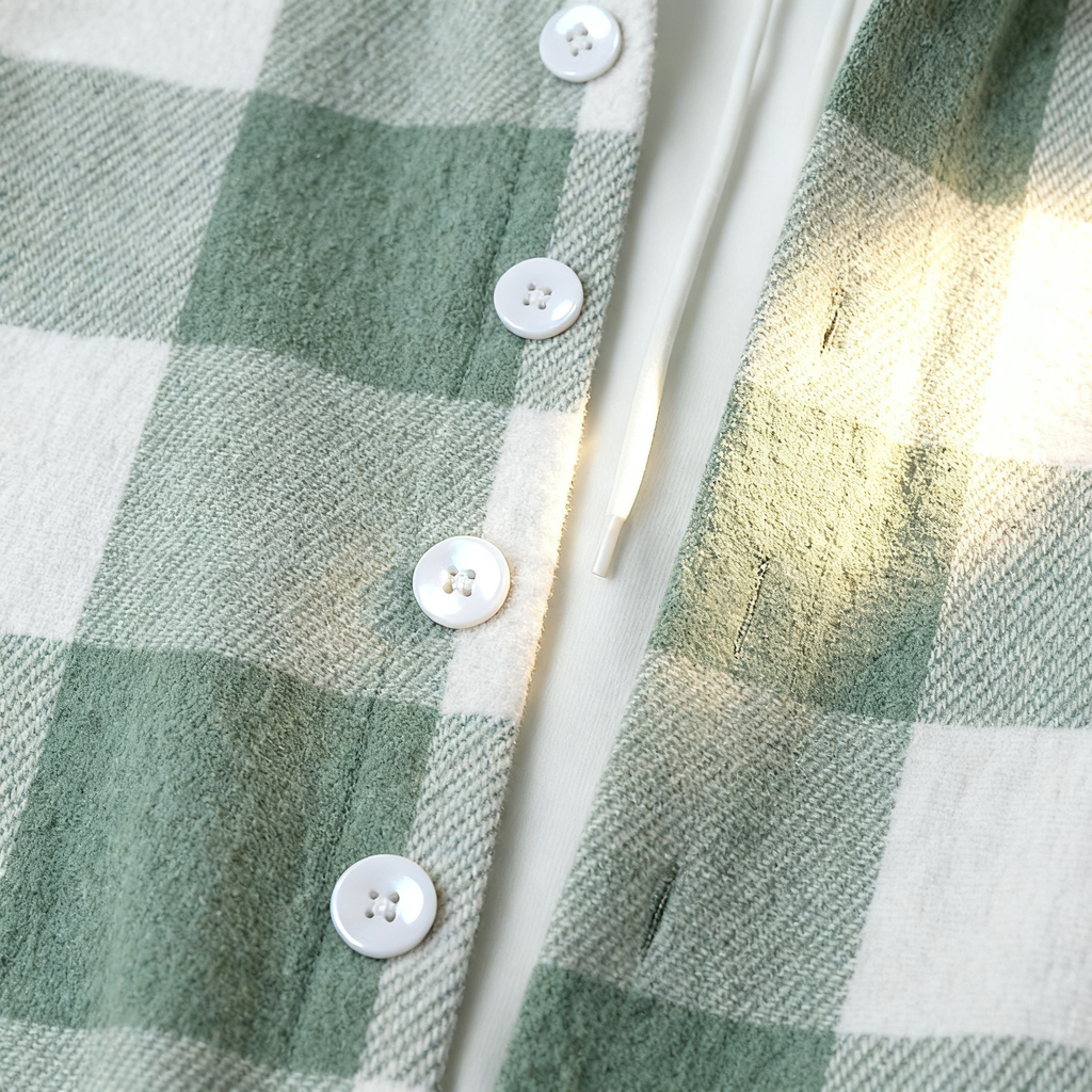 Stylish Plaid Shirt & Hoodie Set