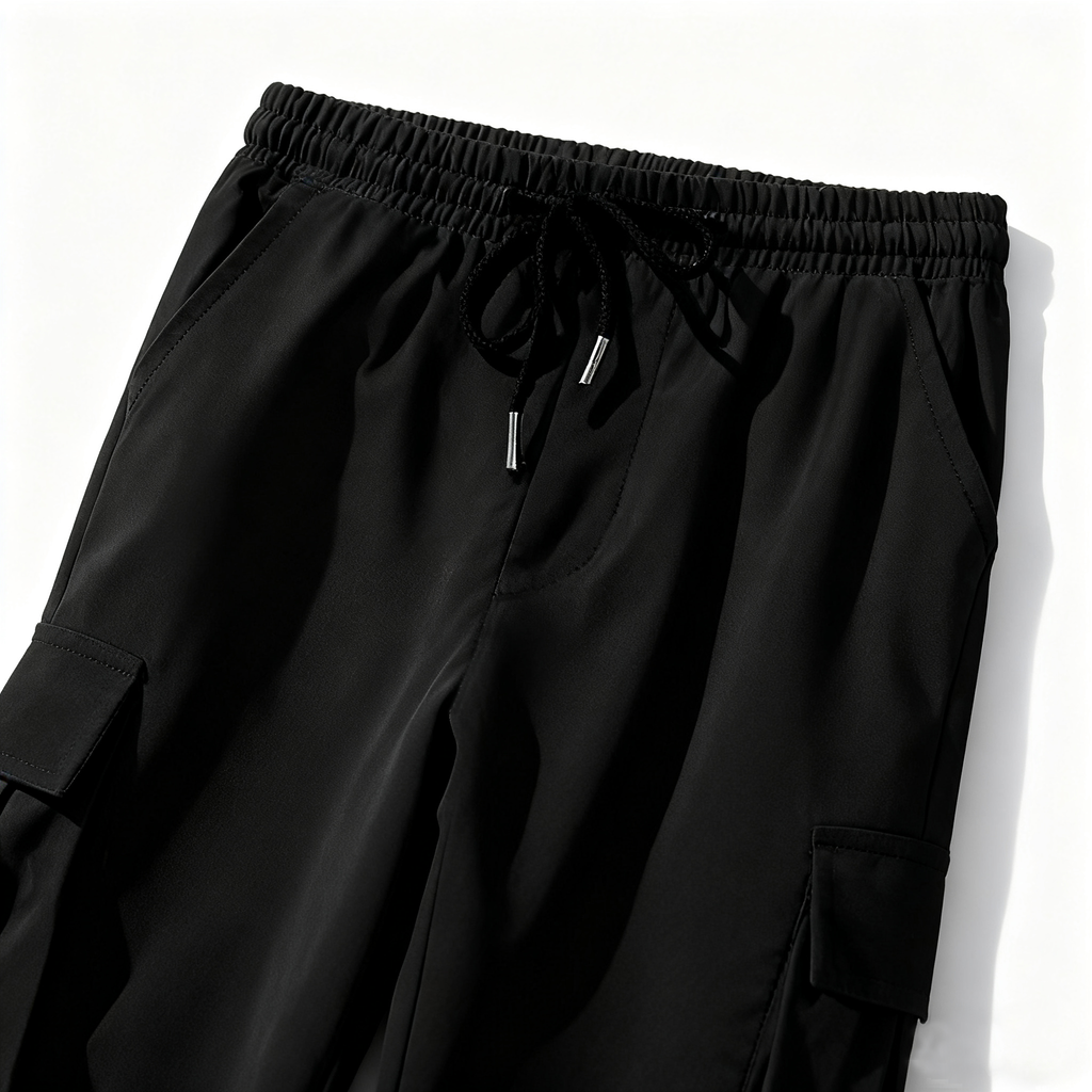 Men's Black Cargo Sweatpants - Sporty Style Meets Ultimate Comfort for Daily Wear & Active Lifestyles