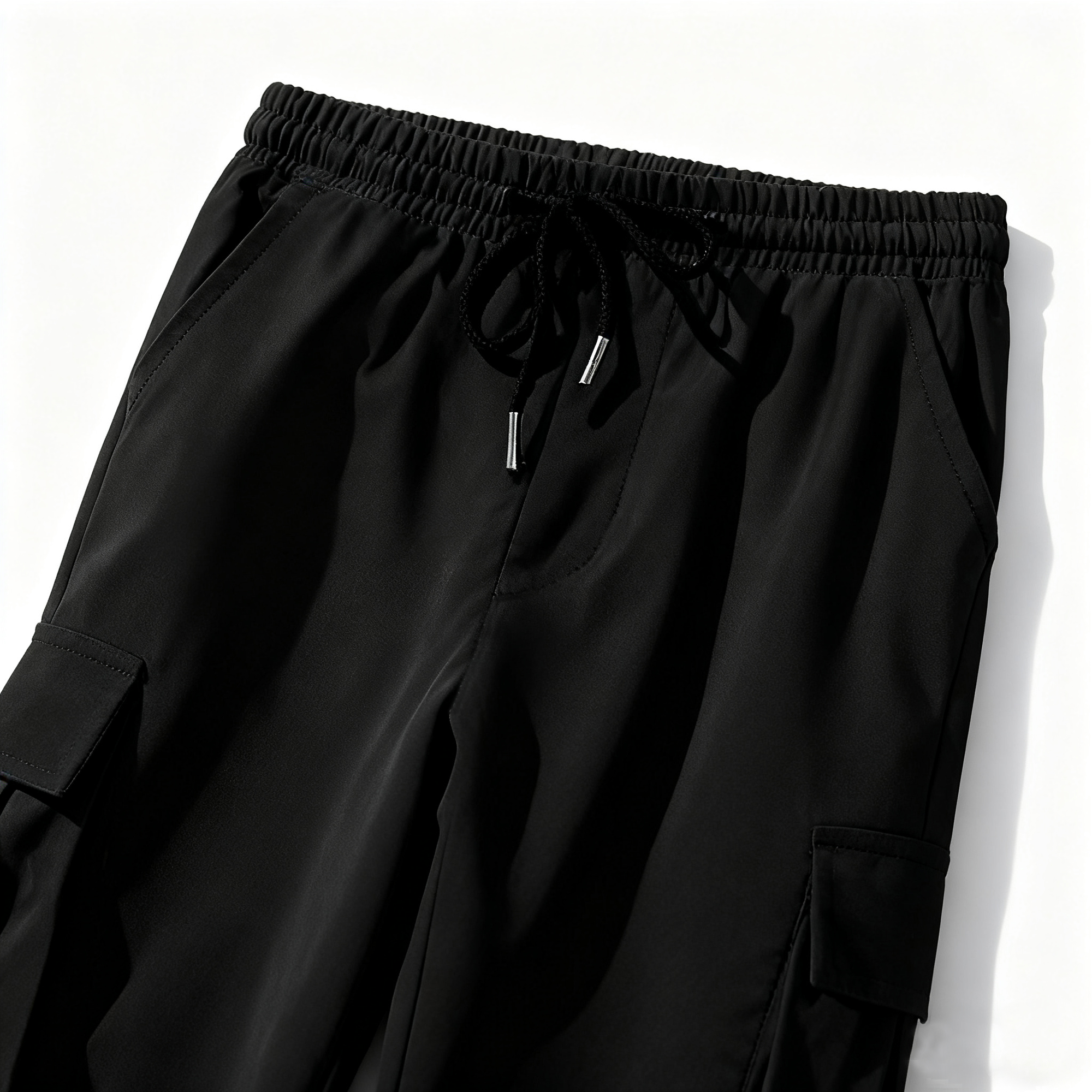 Men's Black Cargo Sweatpants - Sporty Style Meets Ultimate Comfort for Daily Wear & Active Lifestyles