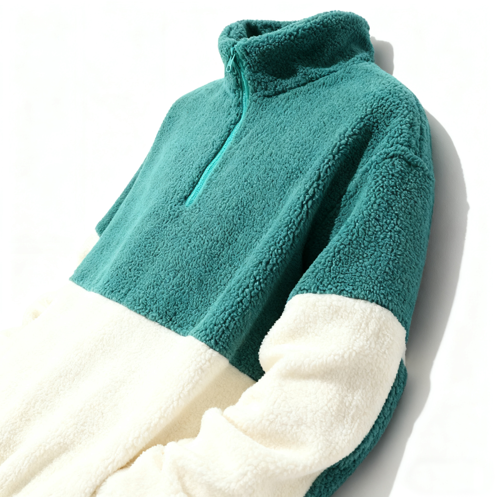 Men's Color-Block Fleece Pullover: Embrace Warmth & Style in Casual Comfort