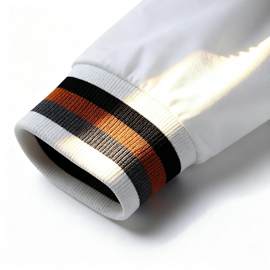 Men's White Sport Jacket with Contrast Trim - Blend of Athletic Style & Daily Versatility