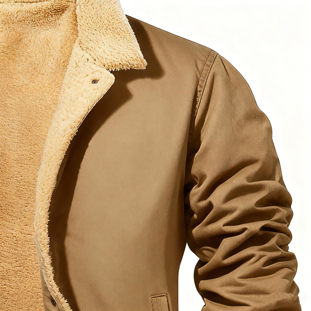 Men's Sherpa-Lined Casual Jacket - Vintage Style & Ultimate Warmth for Winter Adventures & Daily Wear