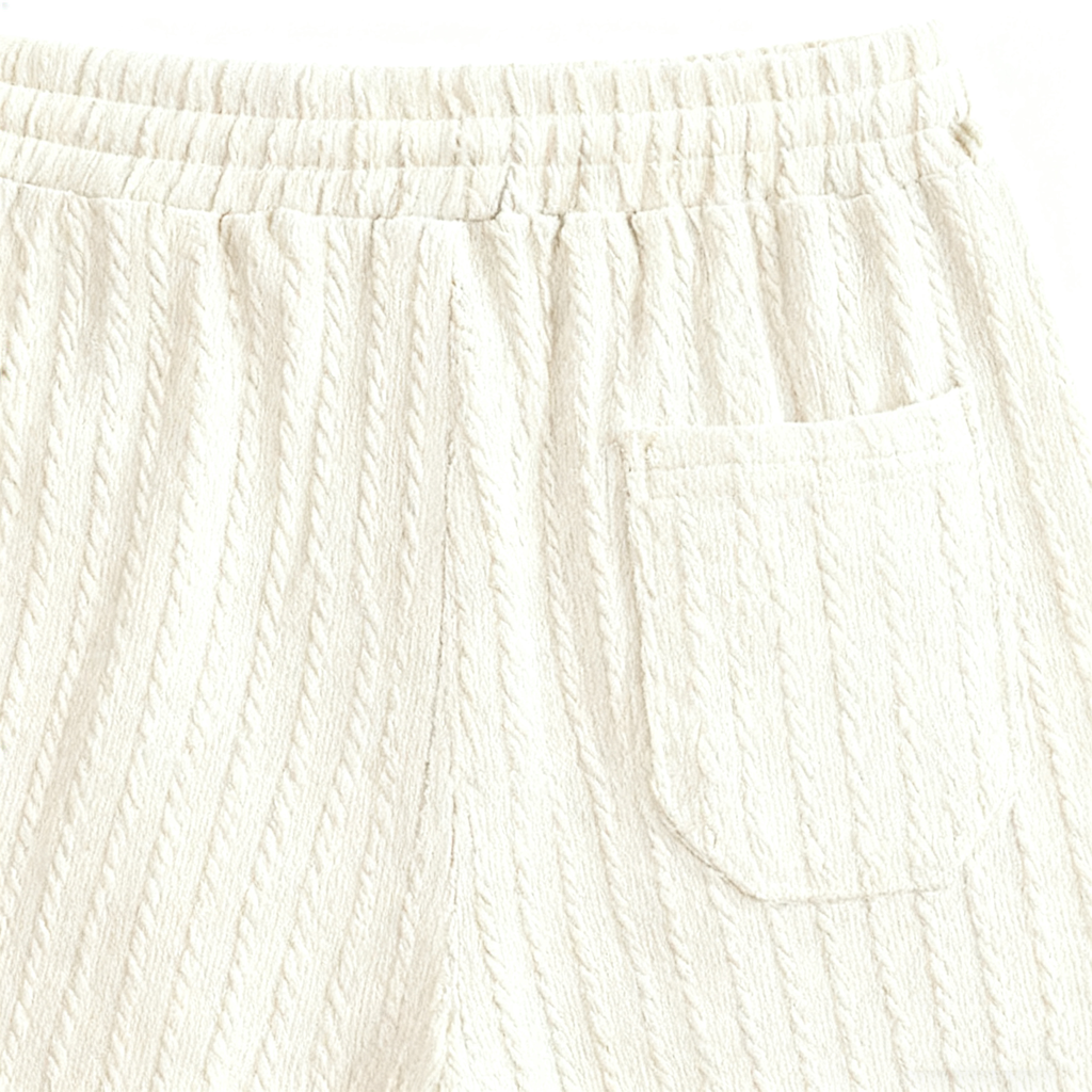 Men's Textured Knit Casual Shorts: Stylish, Comfortable & Versatile for Leisure, Home & Outdoor Moments