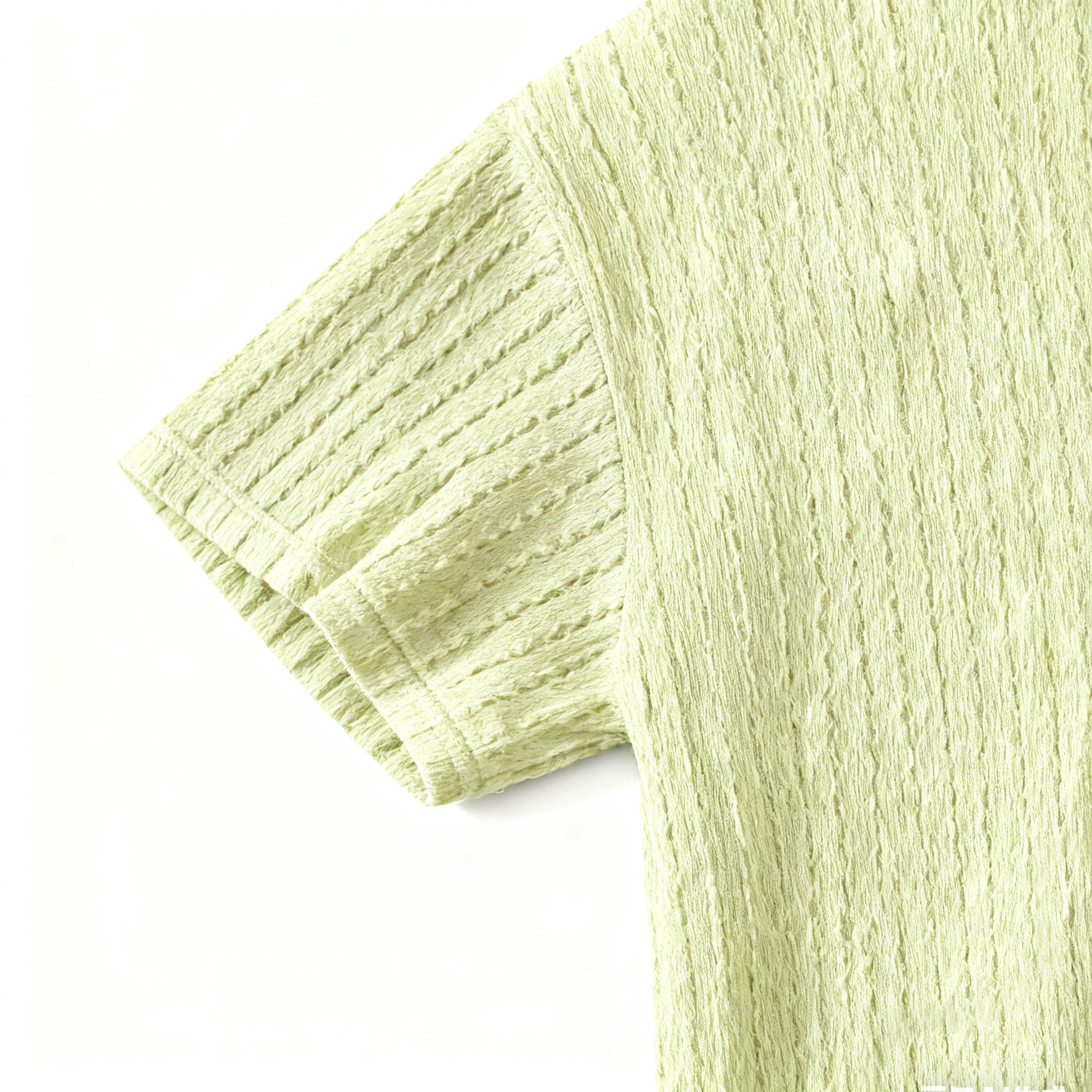 Men's Light Green Textured Knit T-Shirt - Casual Sophistication for Daily Wear & Trendy Looks