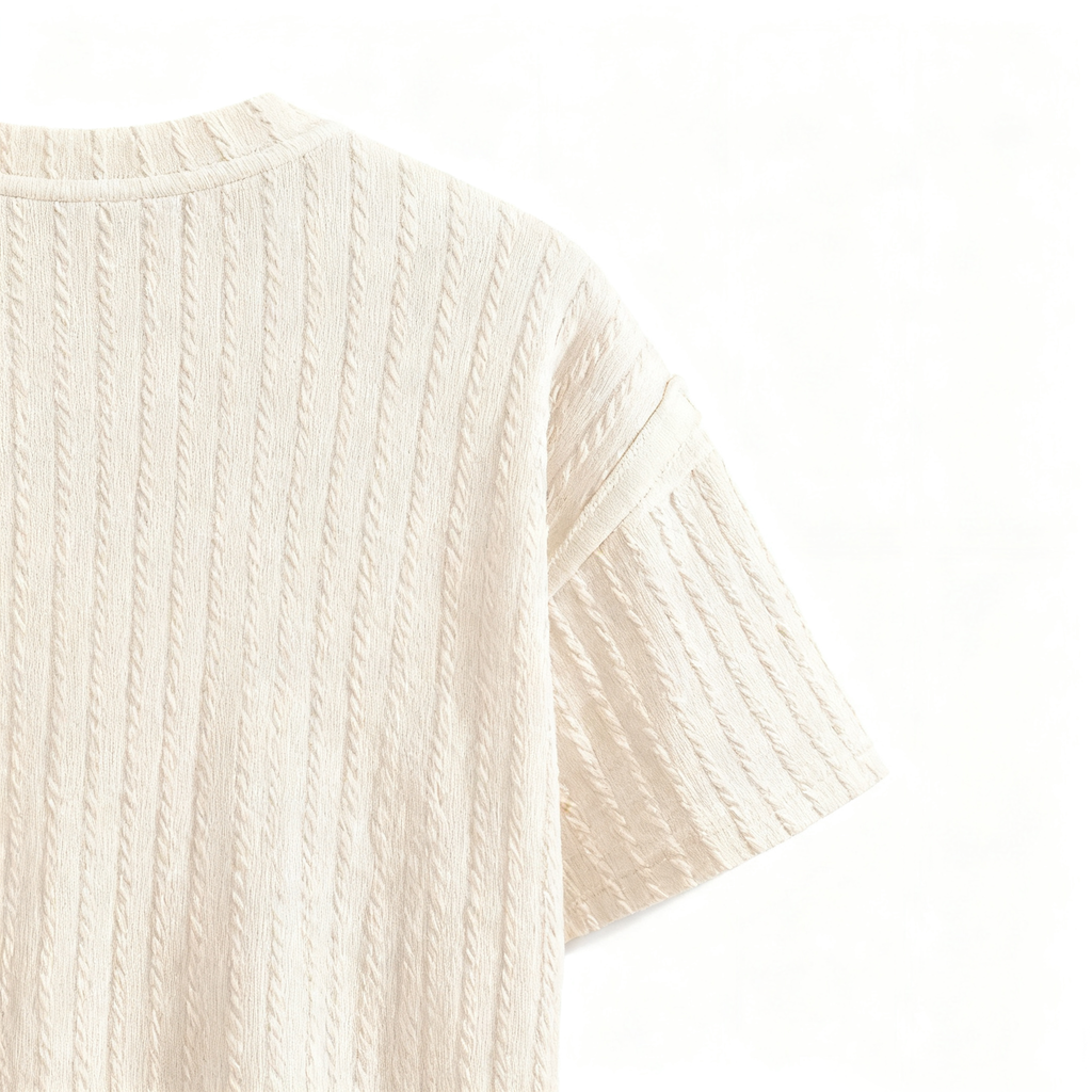 Men's Textured Knit Short-Sleeve T-Shirt: Elevated Casual Style with Timeless Comfort for Modern Men