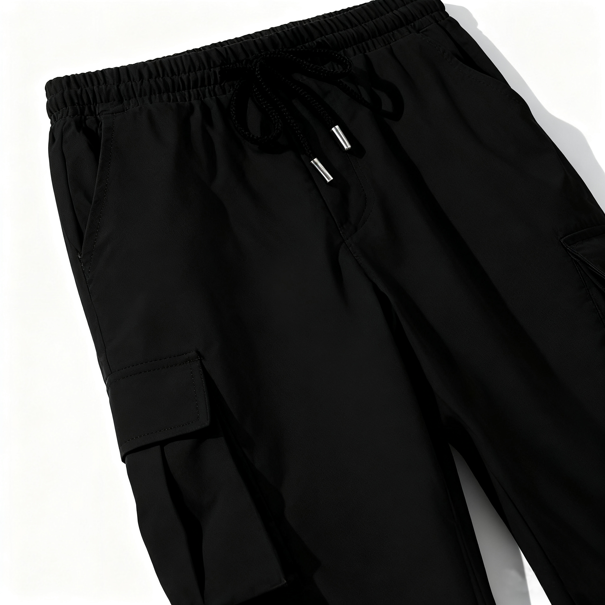 Men's Black Cargo Sweatpants - Sporty Style Meets Ultimate Comfort for Daily Wear & Active Lifestyles