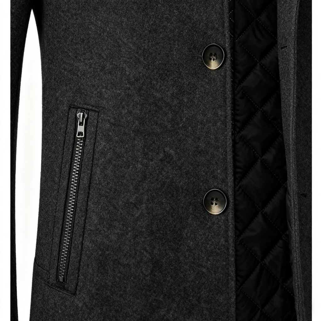 Men's Wool Blend Coat - Sophisticated Warmth for the Modern Gentleman