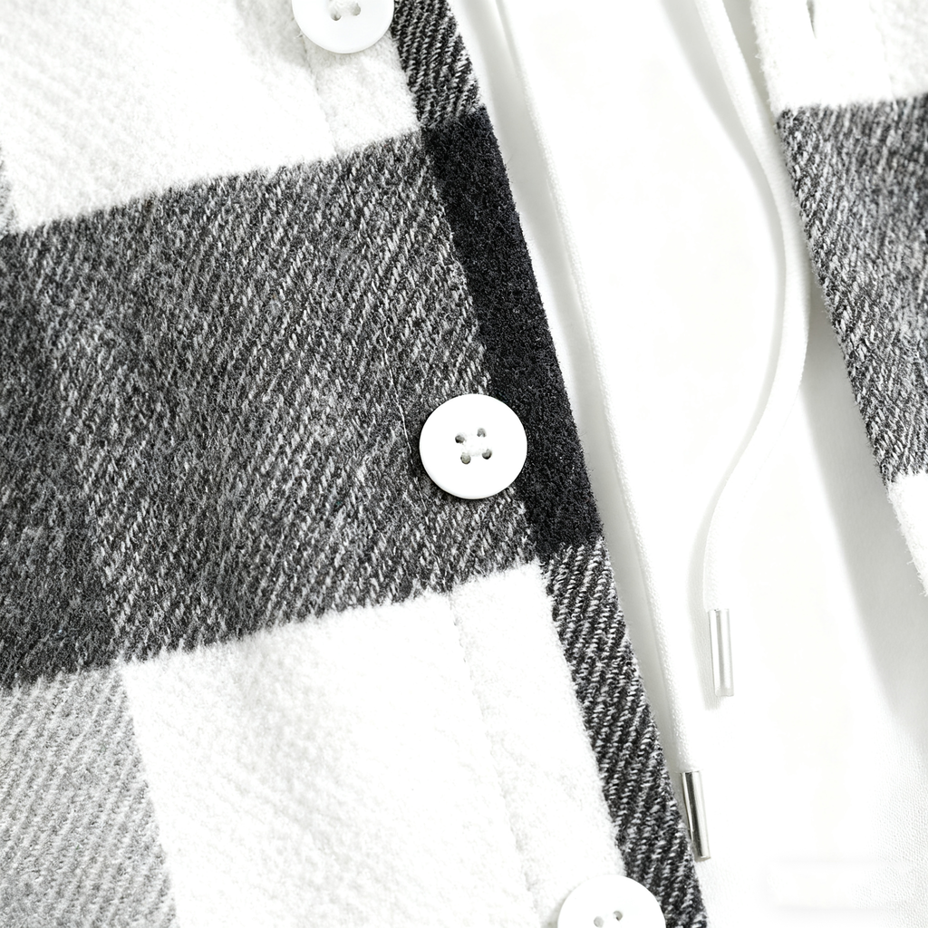 Men's Plaid Shirt Jacket & Hoodie Set