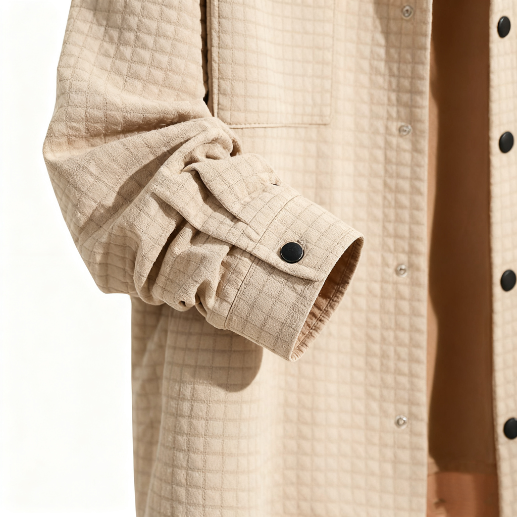 Men's Quilted Shirt Jacket - Oversized Casual Shacket with Pocket Details for Urban Style & Leisure Comfort