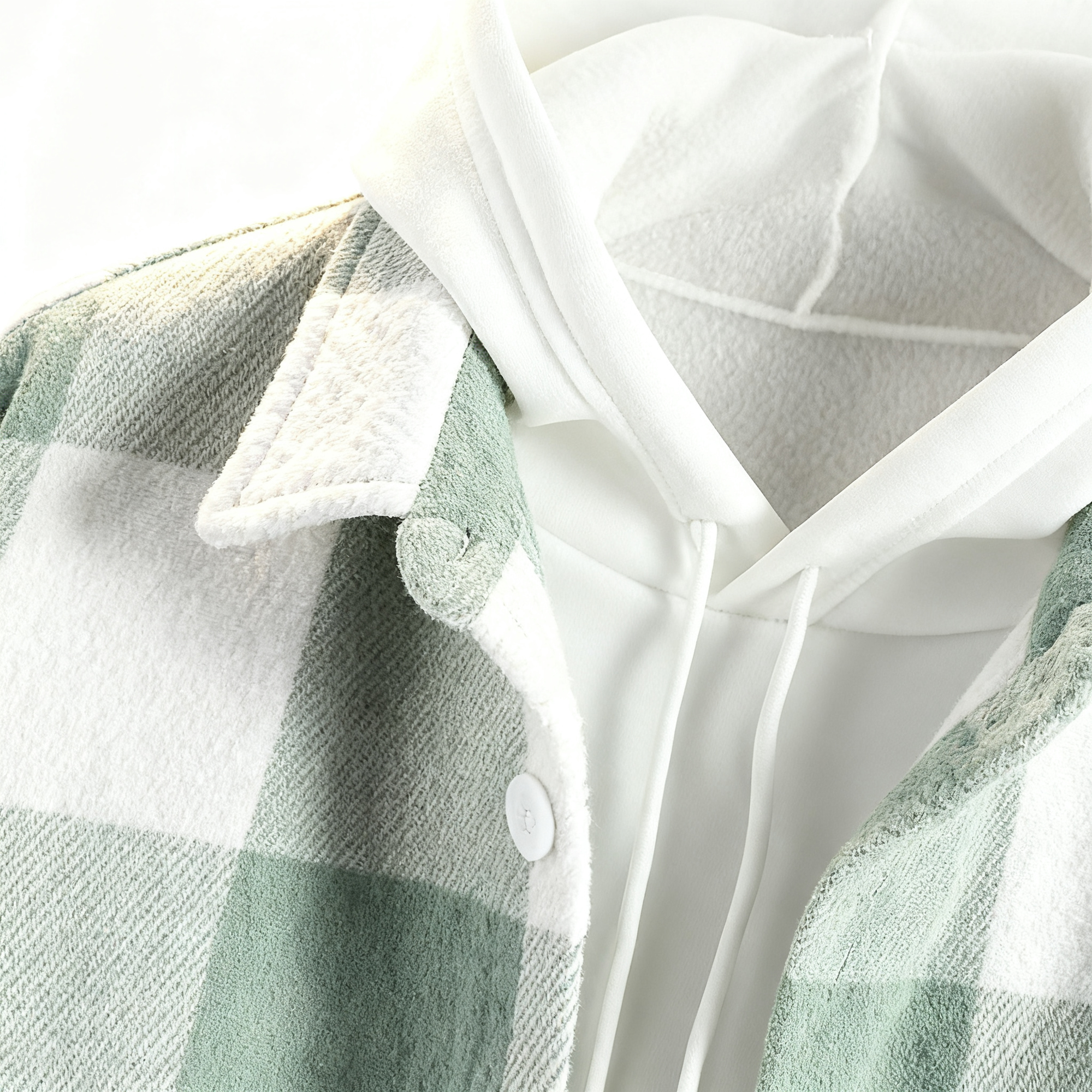 Stylish Plaid Shirt & Hoodie Set