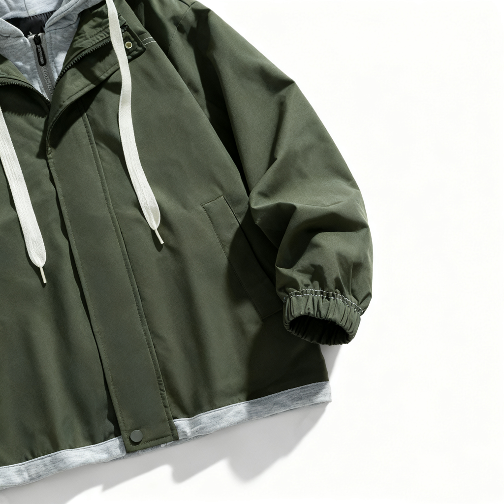 Men's Casual Faux Two-Piece Hooded Jacket: Urban Street Style & Multi-Scene Versatility for the Modern Gentleman