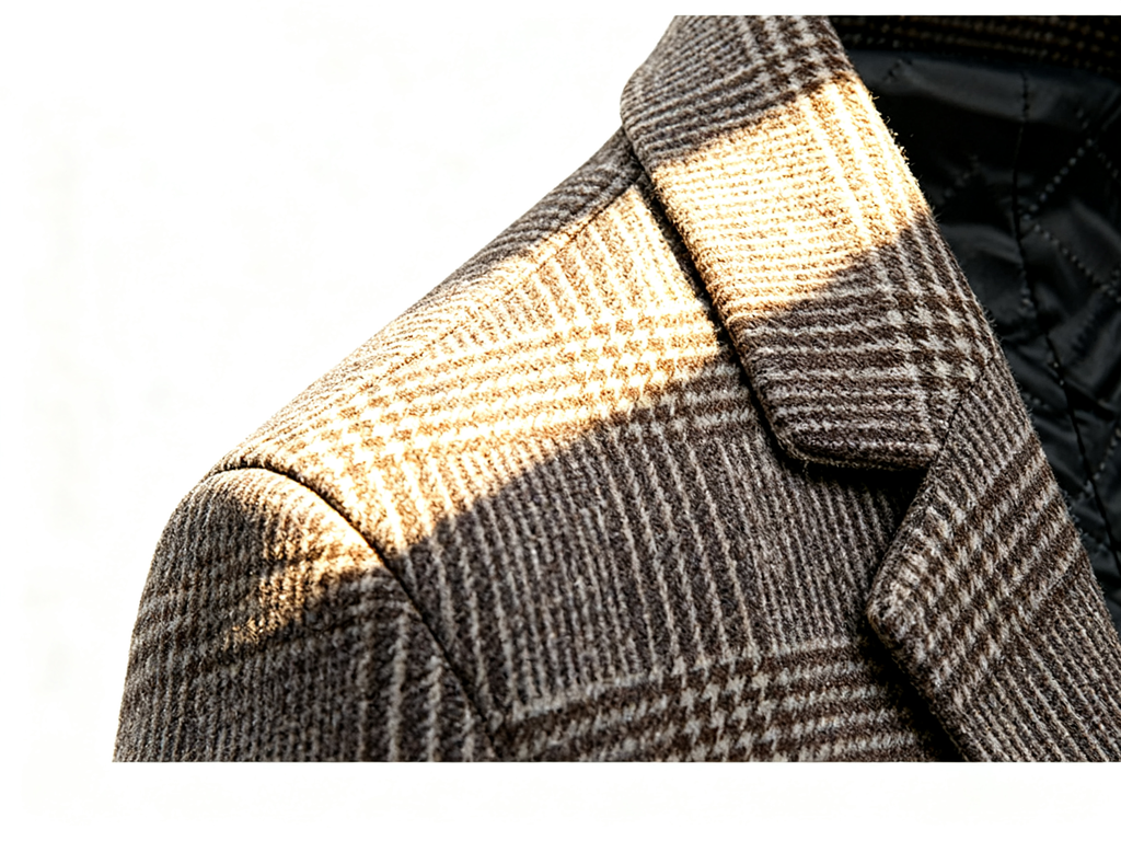 Men's Plaid Wool Blend Trench Coat – A Timeless Statement Piece with Modern Warmth for the Style-Conscious Gentleman