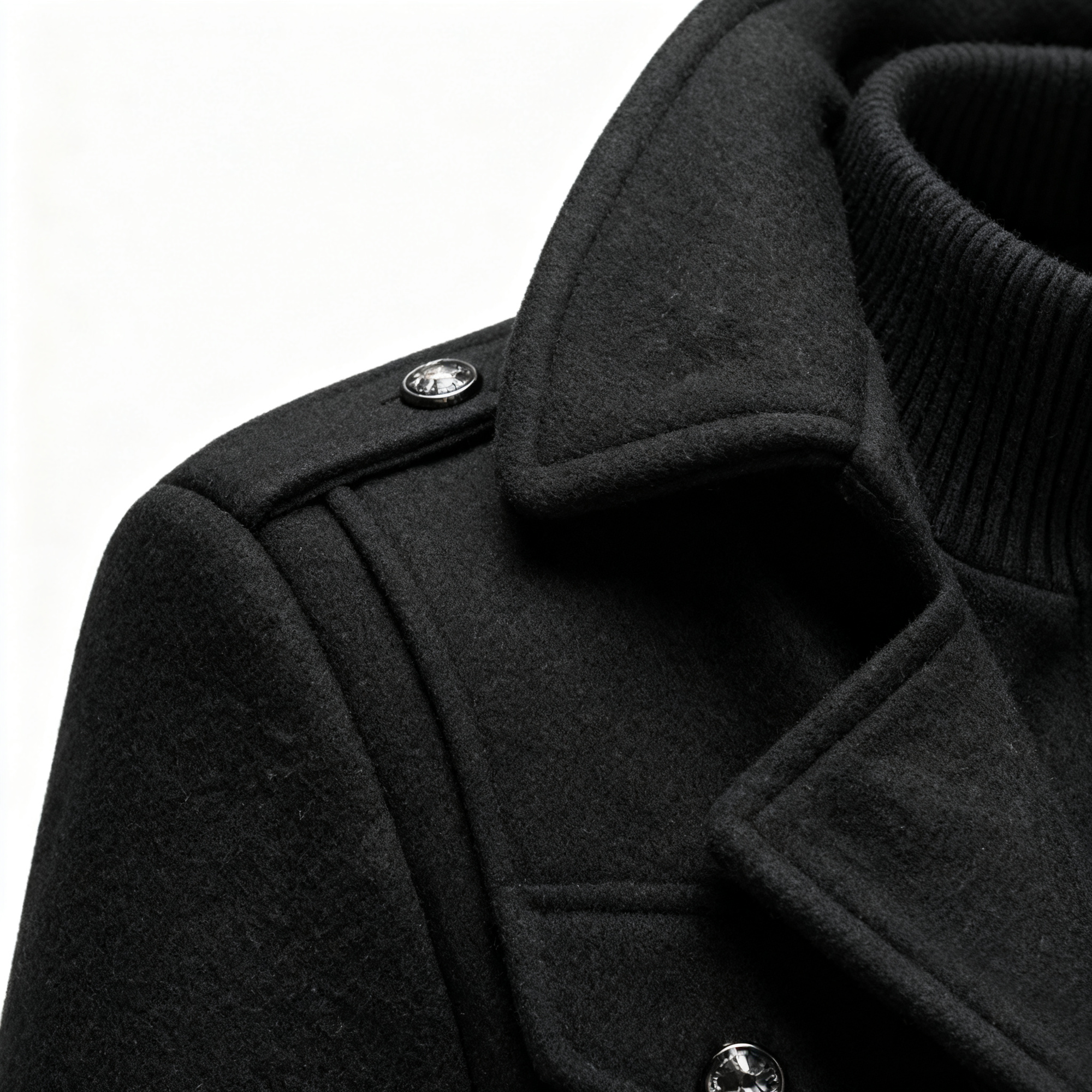 Black Wool-Blend Trench Coat: Timeless Elegance & Winter-Ready Warmth